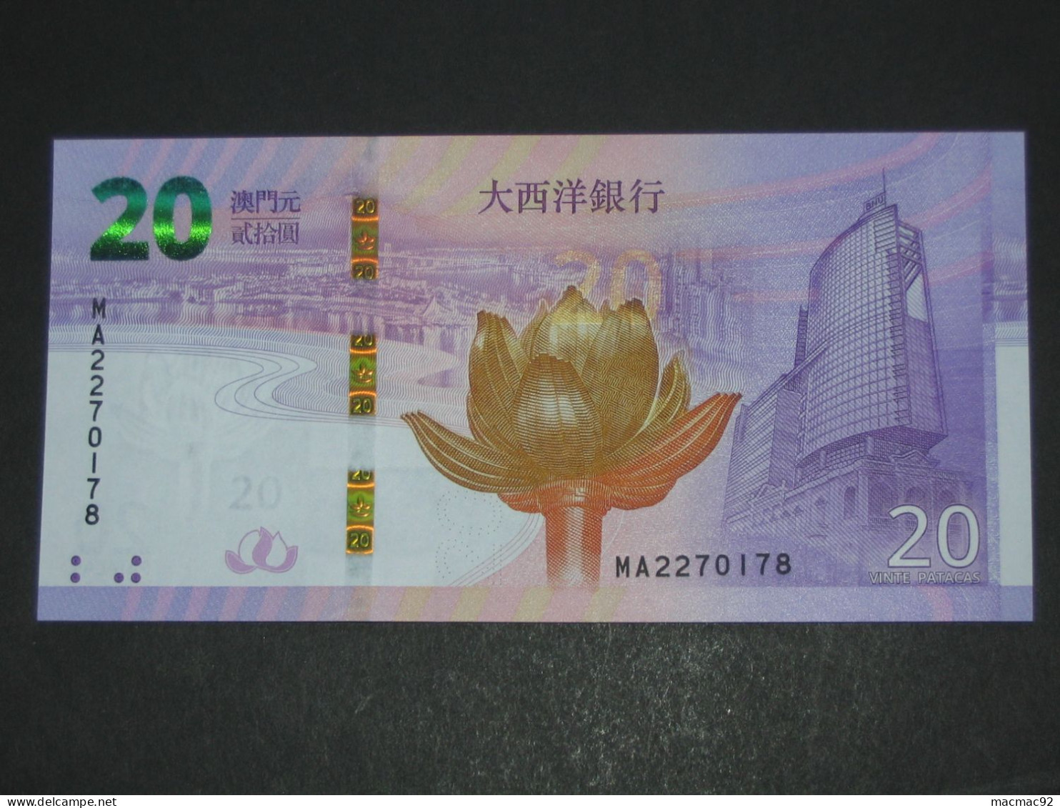 MACAO - 20 Patacas 2019 - Banco Nacional Ultramarino  **** EN ACHAT IMMEDIAT **** - Macao