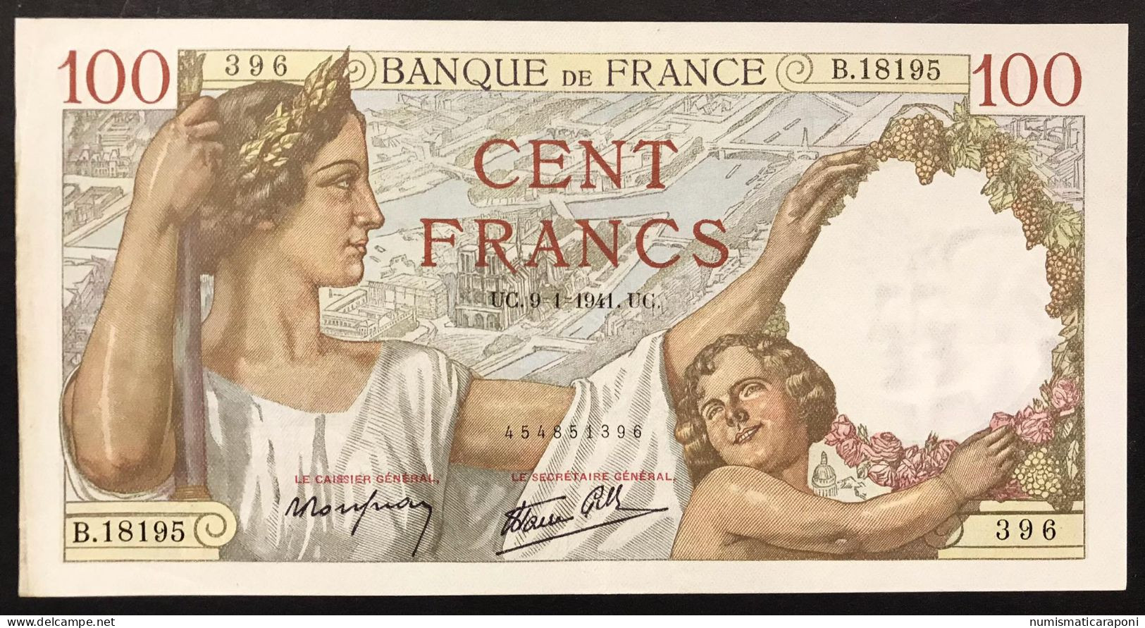 Francia France 100 Francs 100 F 1939-1942 ''Sully'' 09 01 1941 + 05 03 1943  Lotto.4552 - 100 F 1939-1942 ''Sully''