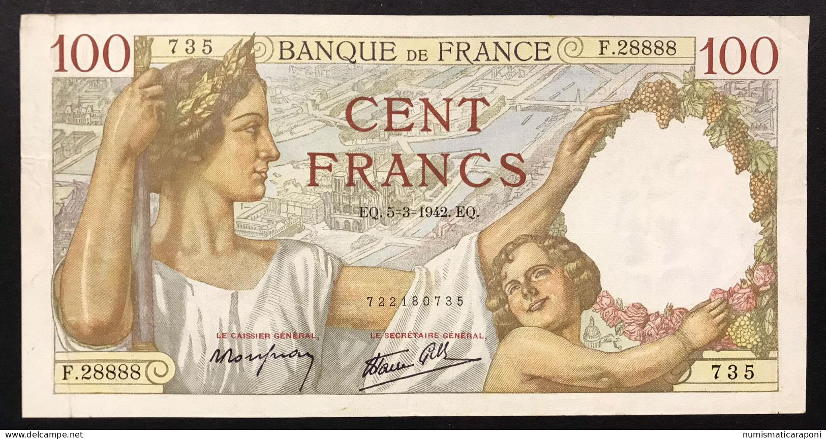 Francia France 100 Francs 100 F 1939-1942 ''Sully'' 09 01 1941 + 05 03 1943  Lotto.4552 - 100 F 1939-1942 ''Sully''