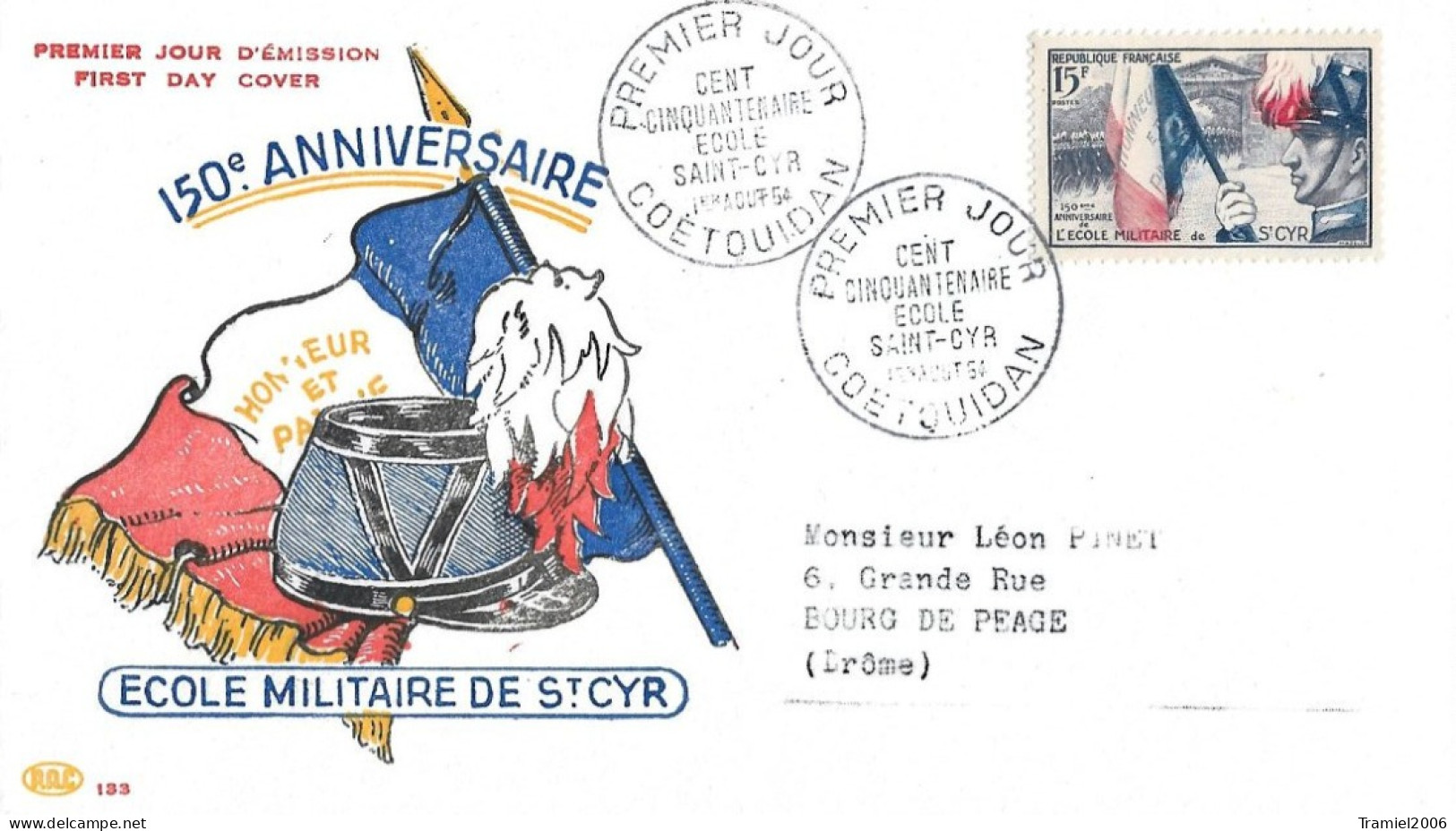 FRANCE 1954 - YT 996 - 150e Anniversaire De L'Ecole Militaire De St-Cyr - 01.08.1954 - 1950-1959