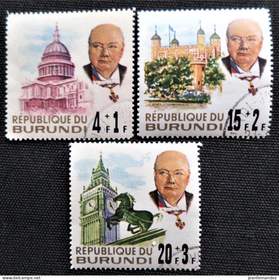 Burundi 1967 Commémoration De Sir Winston Churchill   Stampworld N°  319 à 321 - Gebraucht