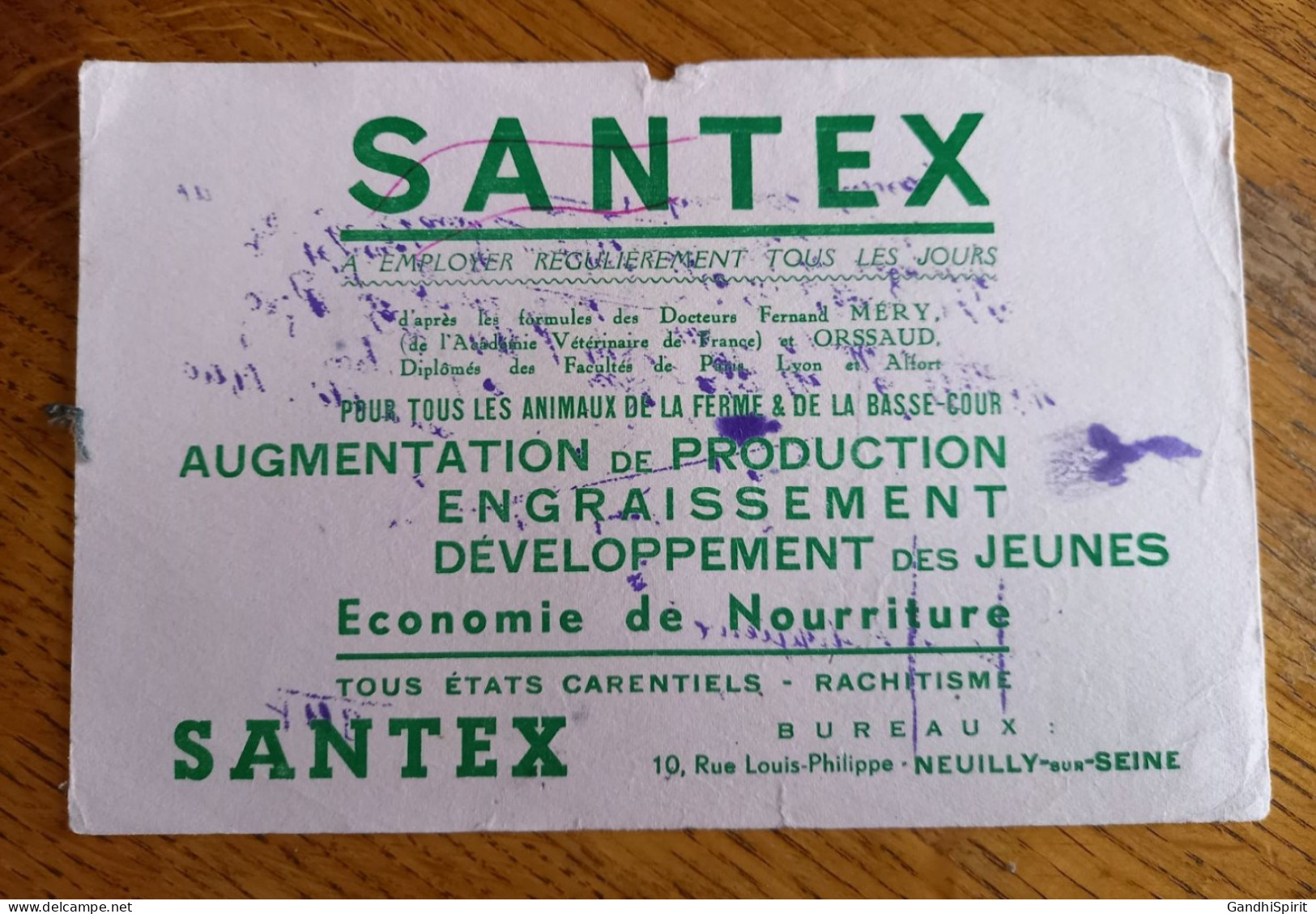 Buvard - Agriculture - Santex à Neuilly Sur Seine Pour Les Animaux De La Ferme & Basse Cour, Augmentation Production - Agricultura