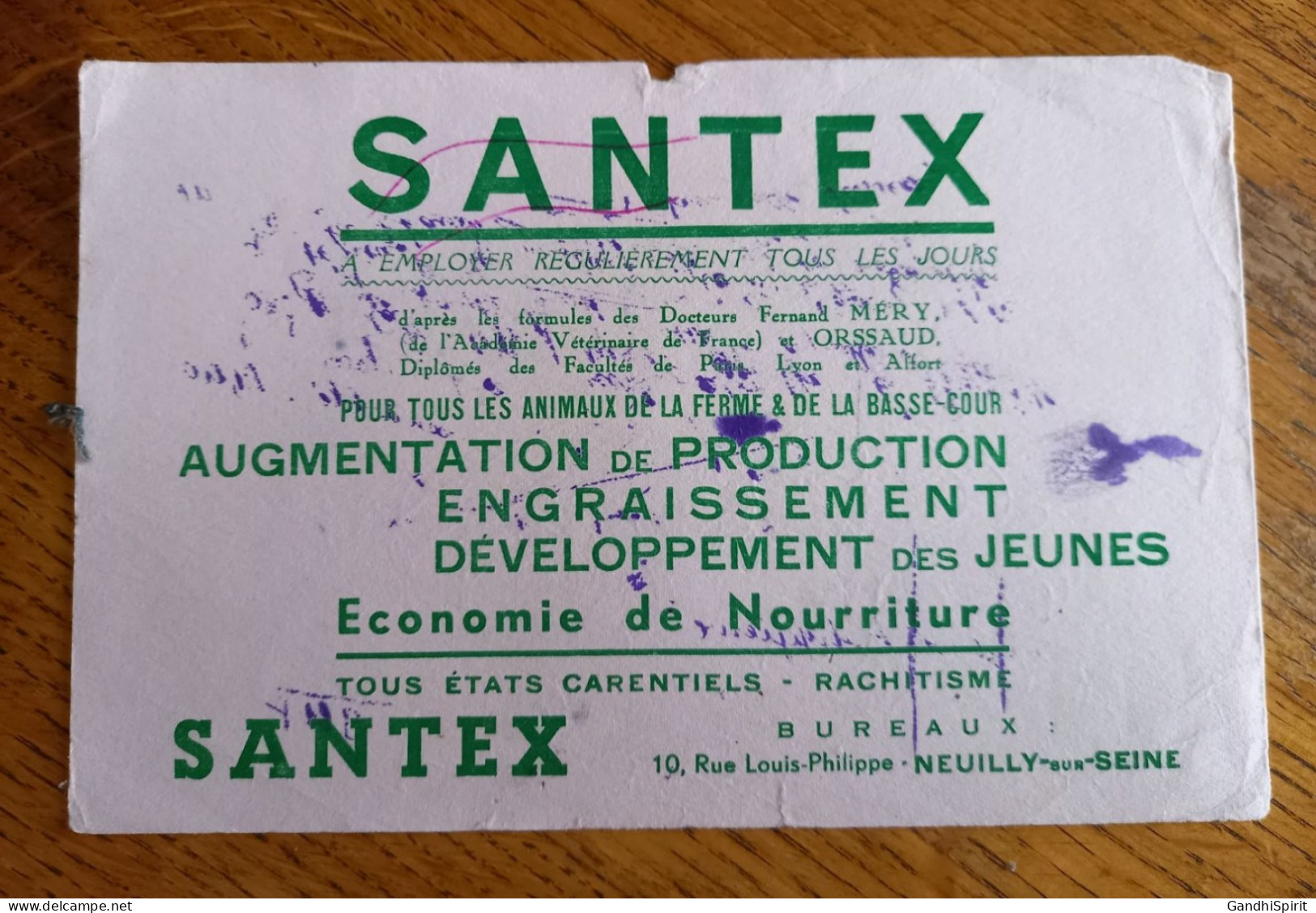 Buvard - Agriculture - Santex à Neuilly Sur Seine Pour Les Animaux De La Ferme & Basse Cour, Augmentation Production - Agricoltura