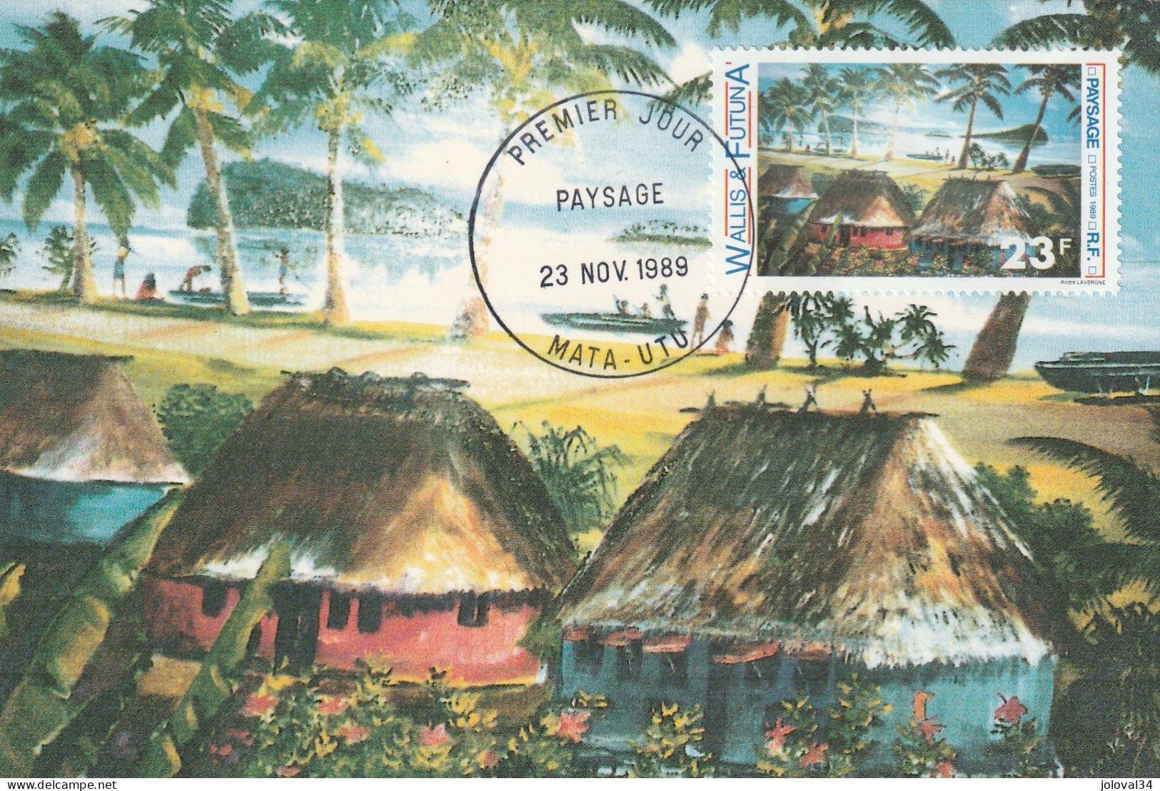 Wallis Et Futuna Carte Maximum Paysage MATA UTU 23/11/1989 - Cartas & Documentos