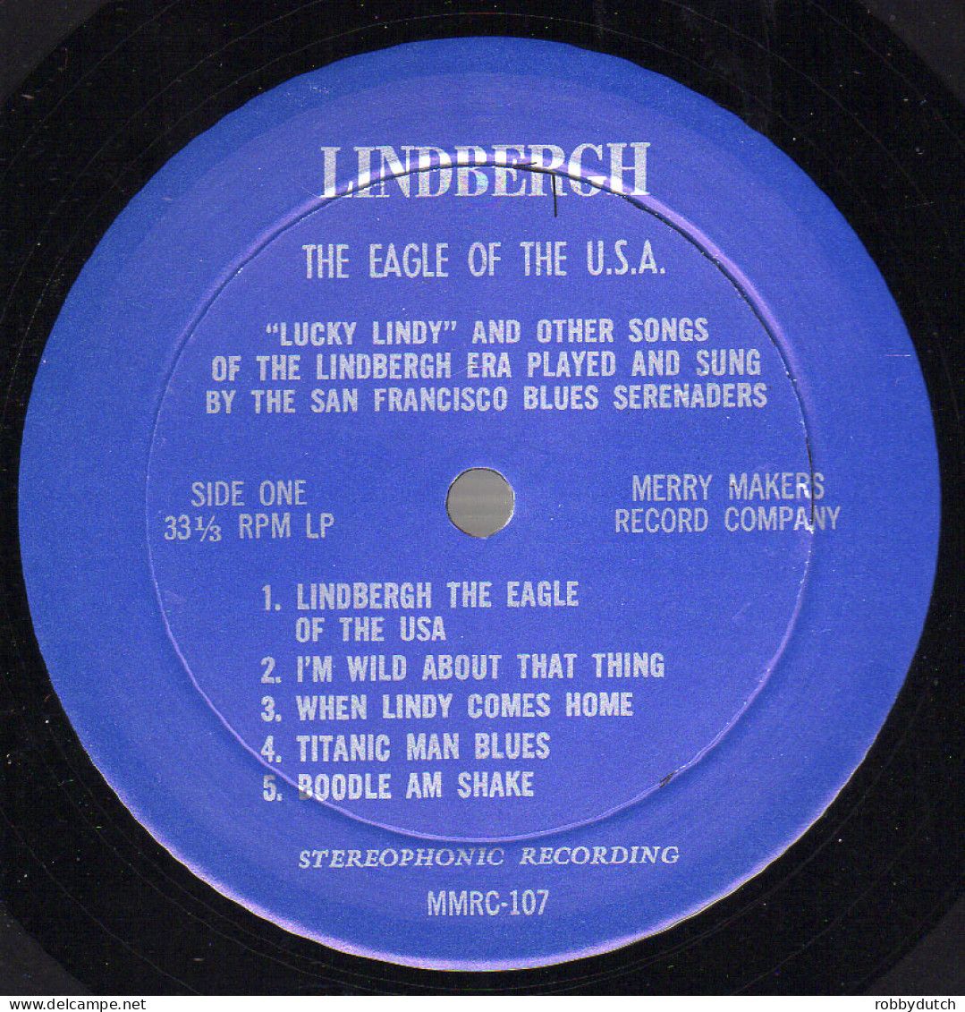 * LP *  SAN FRANCISCO BLUES SERENADERS - LINDBERG (THE EAGLE OF THE USA) - Country & Folk