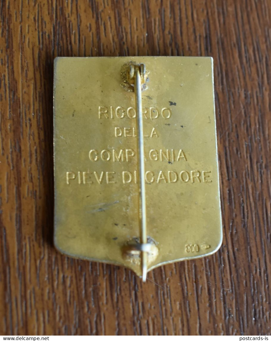 Pin/ Badge Italy Silver Argento 12 C.A.R. Compagnia Pieve Di Cadore Ricordo Della Compagnia Pieve Di Cadore - Altri & Non Classificati