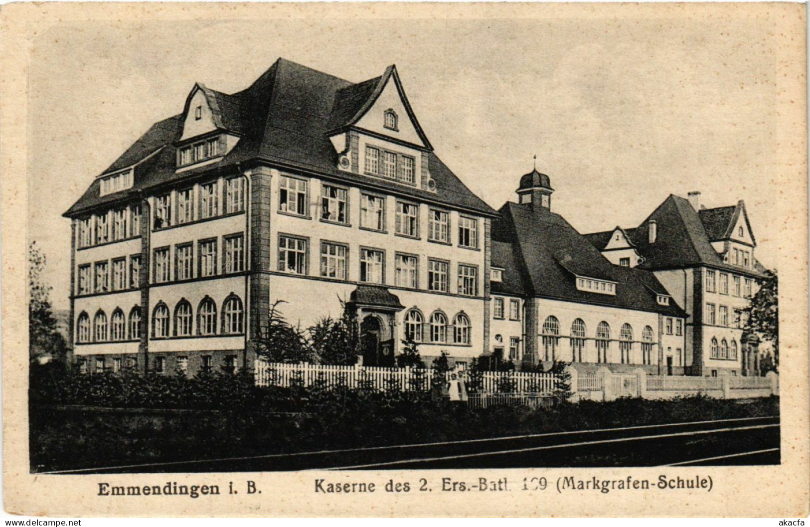 CPA AK Emmendingen Kaserne Des 2 Ers.-Batl, Markgrafen-Schule GERMANY (891328) - Emmendingen