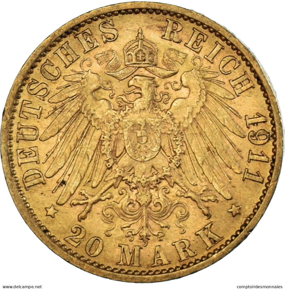 Monnaie, Etats Allemands, PRUSSIA, Wilhelm II, 20 Mark, 1911, Berlin, TTB+, Or - Monete D'oro