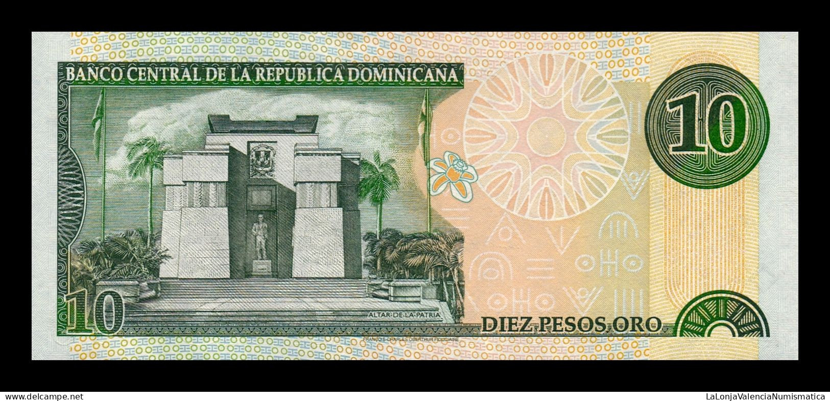 República Dominicana 10 Pesos Oro 2000 Pick 165 Low Serial 22 Sc Unc - Dominicaine