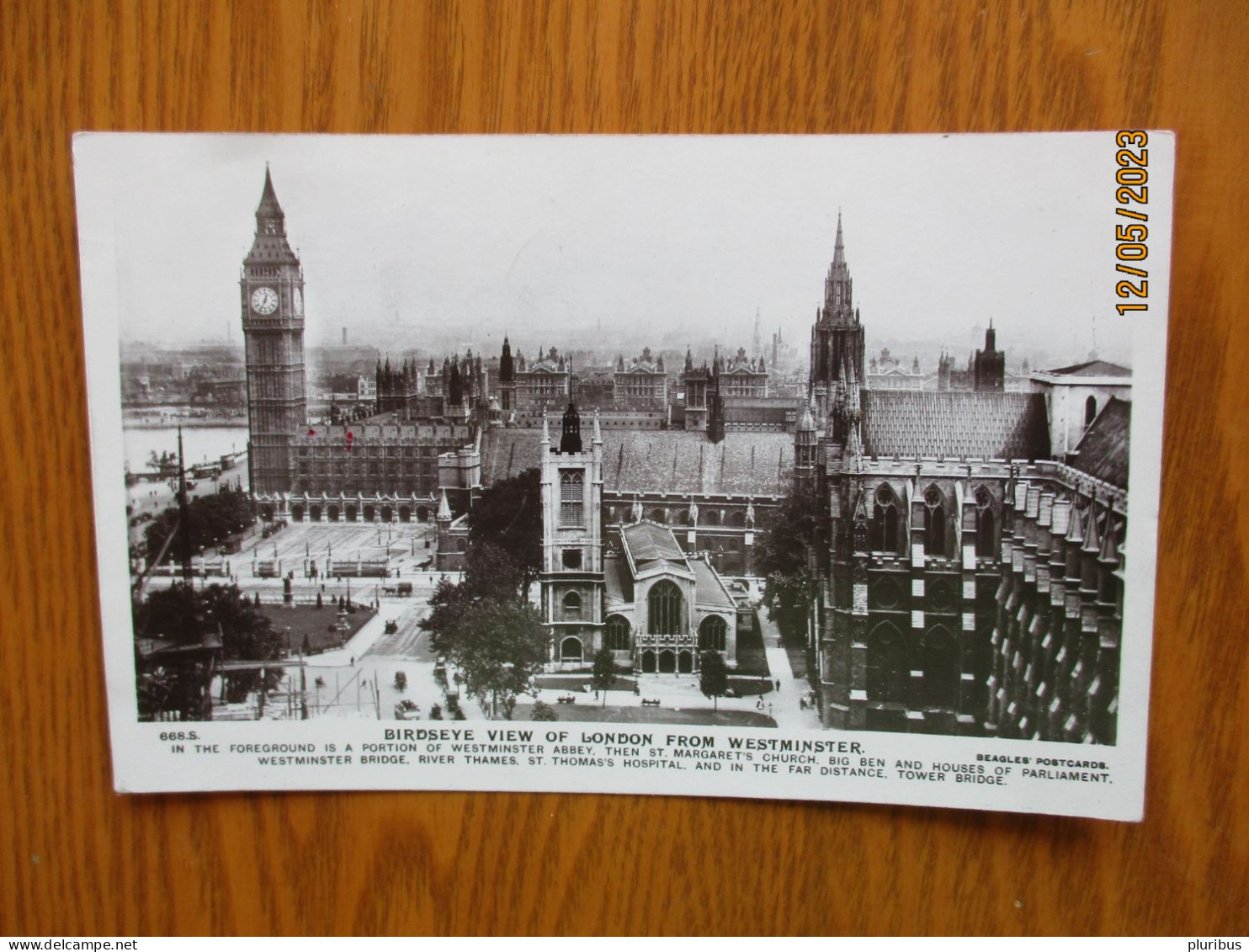 BIRDSEYE VIEW OF LONDON FROM WESTMINSTER1925 TO ESTONIA POSTAGE DUE PENALTY - Westminster Abbey