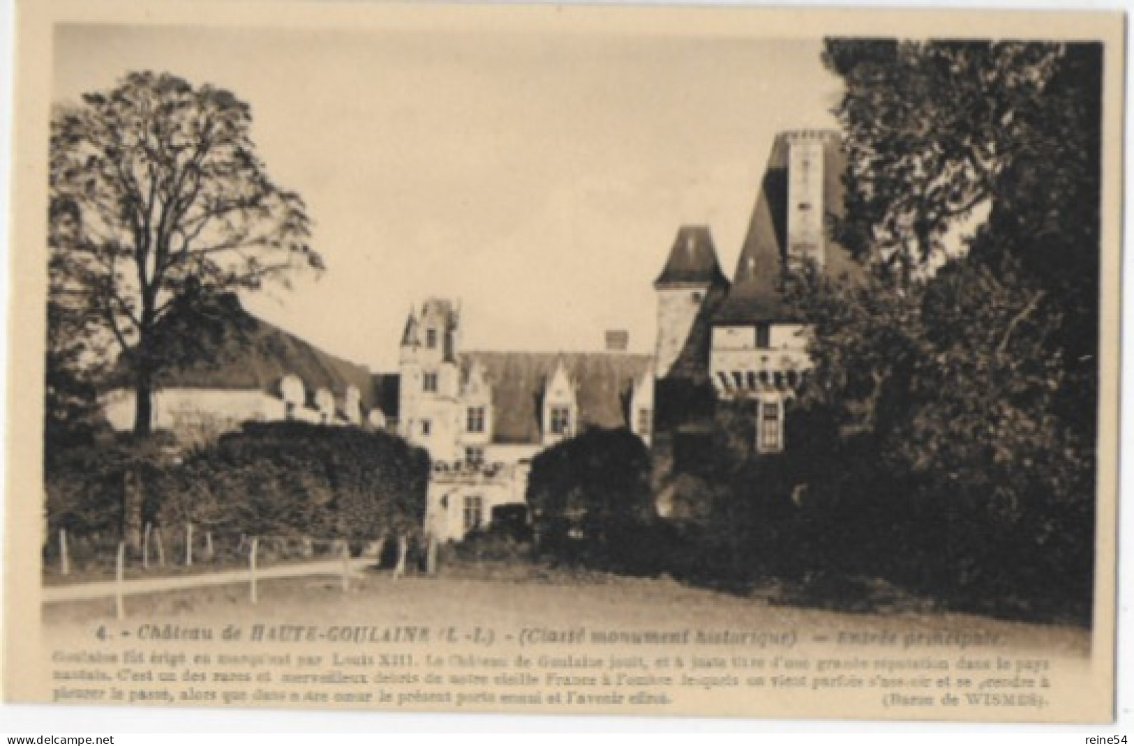 44 - Château De HAUTE GOULAINE (Loire Inf.) Classé Monument Historique -Entrée Principale-  ARTAUD N° 4 - Haute-Goulaine