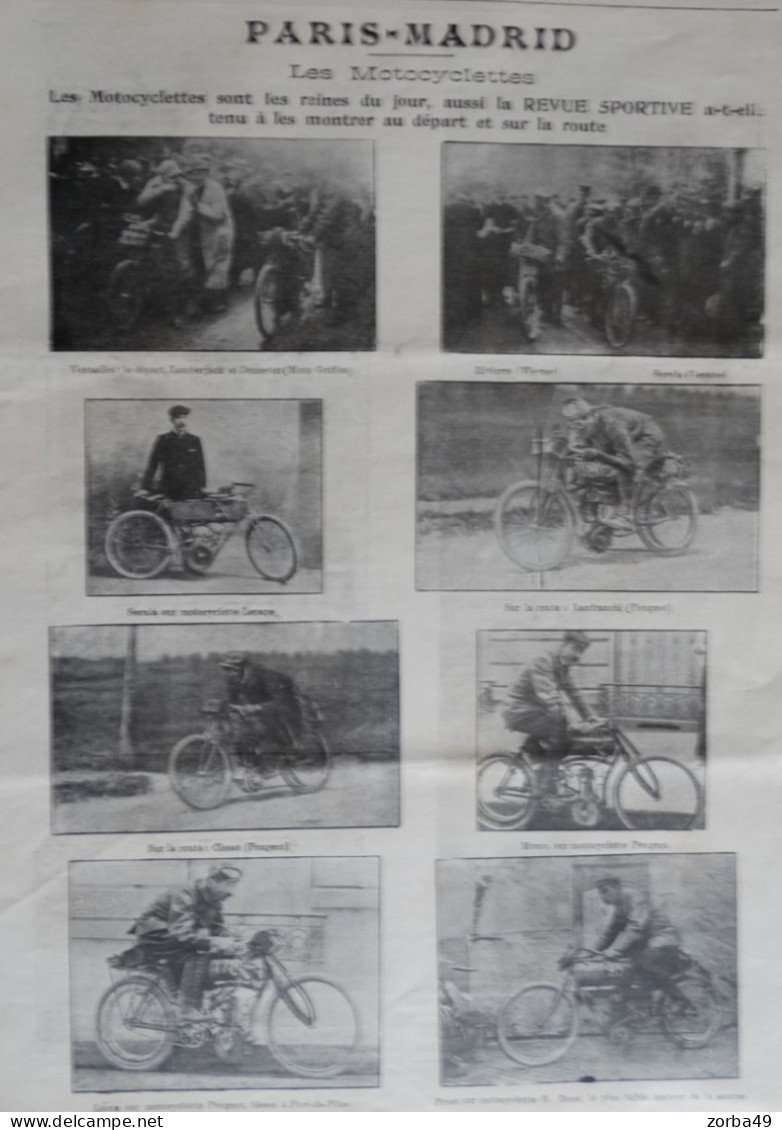 Paris Madrid En Motocyclette  1903 - Moto