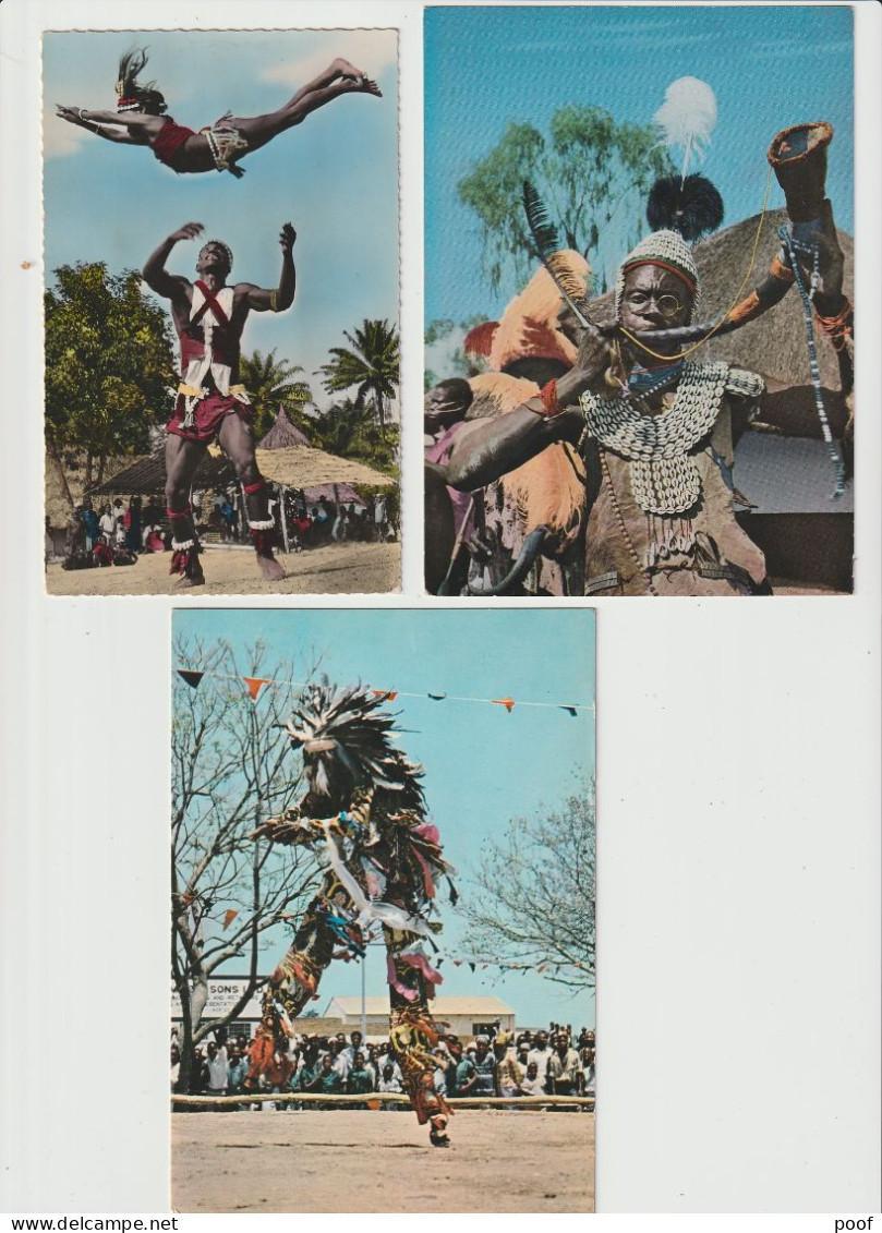 Afrika / L'Afrique En Couleurs : Danseurs, Musican In Traditional Dress,... ---  6 Cards - Non Classés