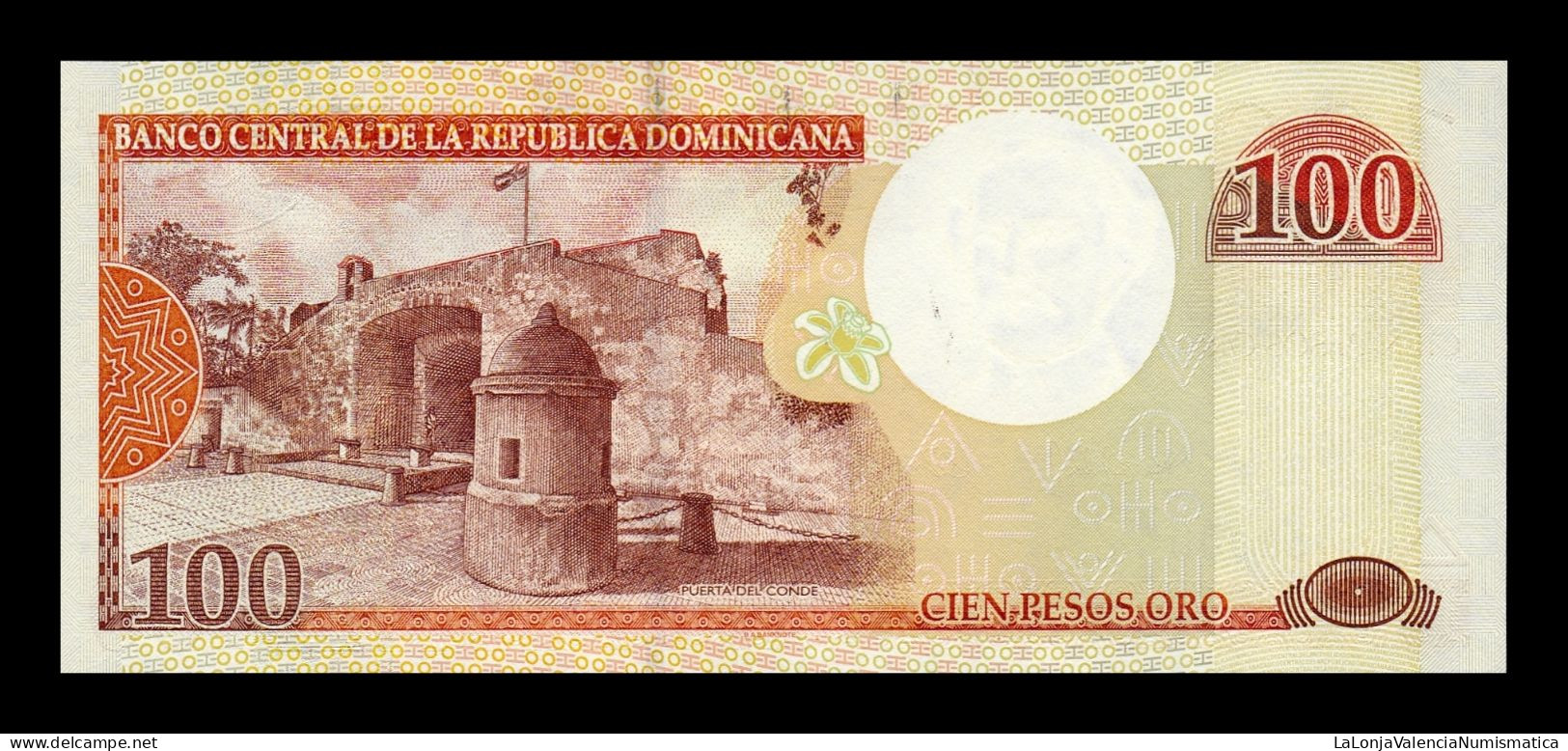 República Dominicana 100 Pesos Oro 2000 Pick 167 Low Serial 44 Sc Unc - Dominicaine
