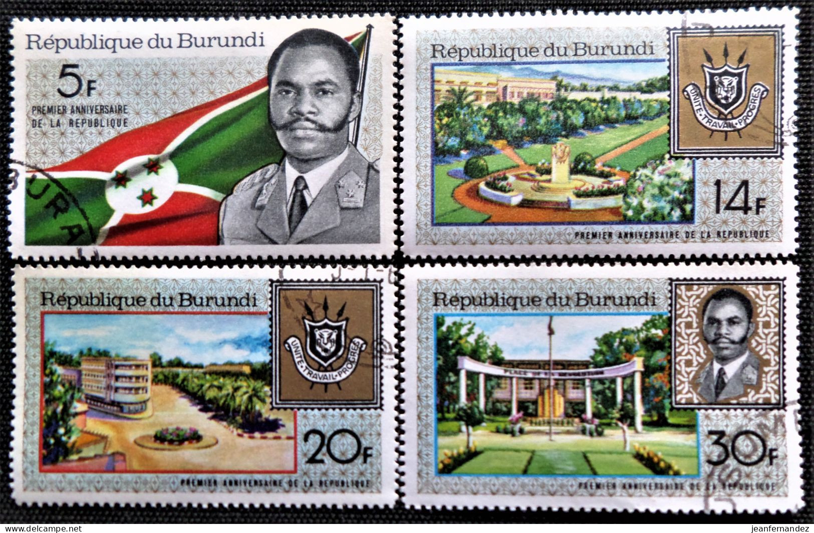 Burundi 1967 The 1st Anniversary Of Republic  Stampworld N° 382 à 385 Série Complète - Oblitérés