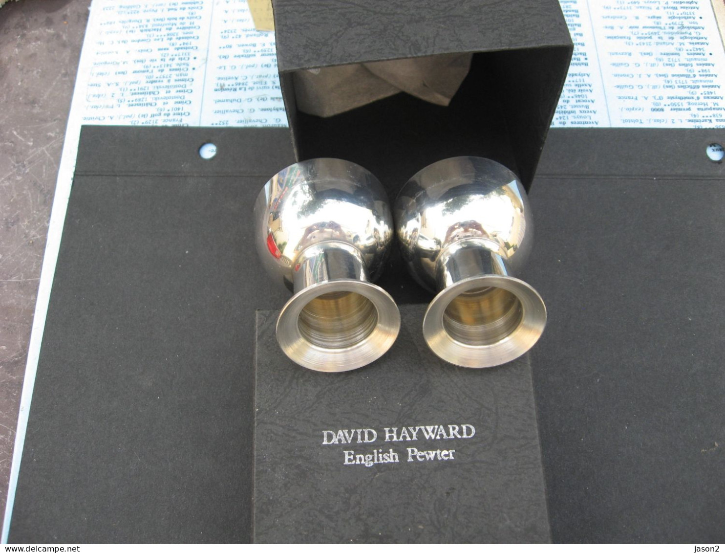 Lot De 2 COQUETIERS EN METAL DAVID HAYWARD - Eierbechern