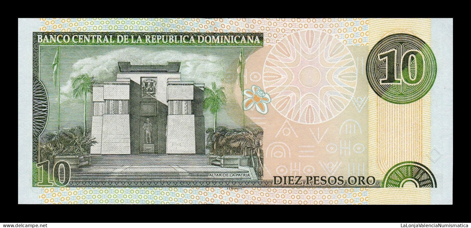 República Dominicana 10 Pesos Oro 2000 Pick 159 Low Serial 37 Sc Unc - Dominicaine