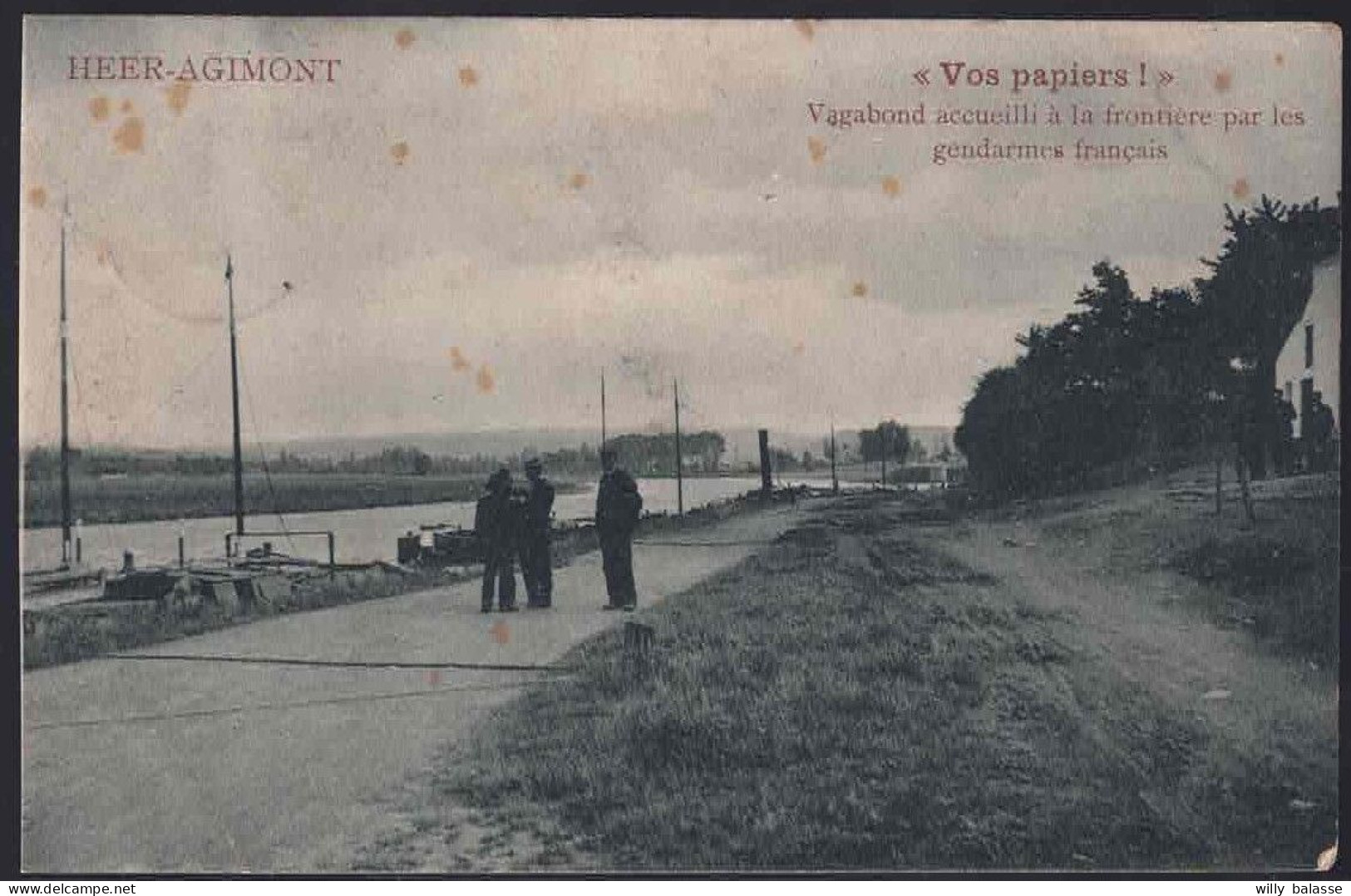 +++ CPA - HEER AGIMONT - Vagabond Accueilli  à La Frontière Par Les Gendarmes Français - 1909   // - Hastière