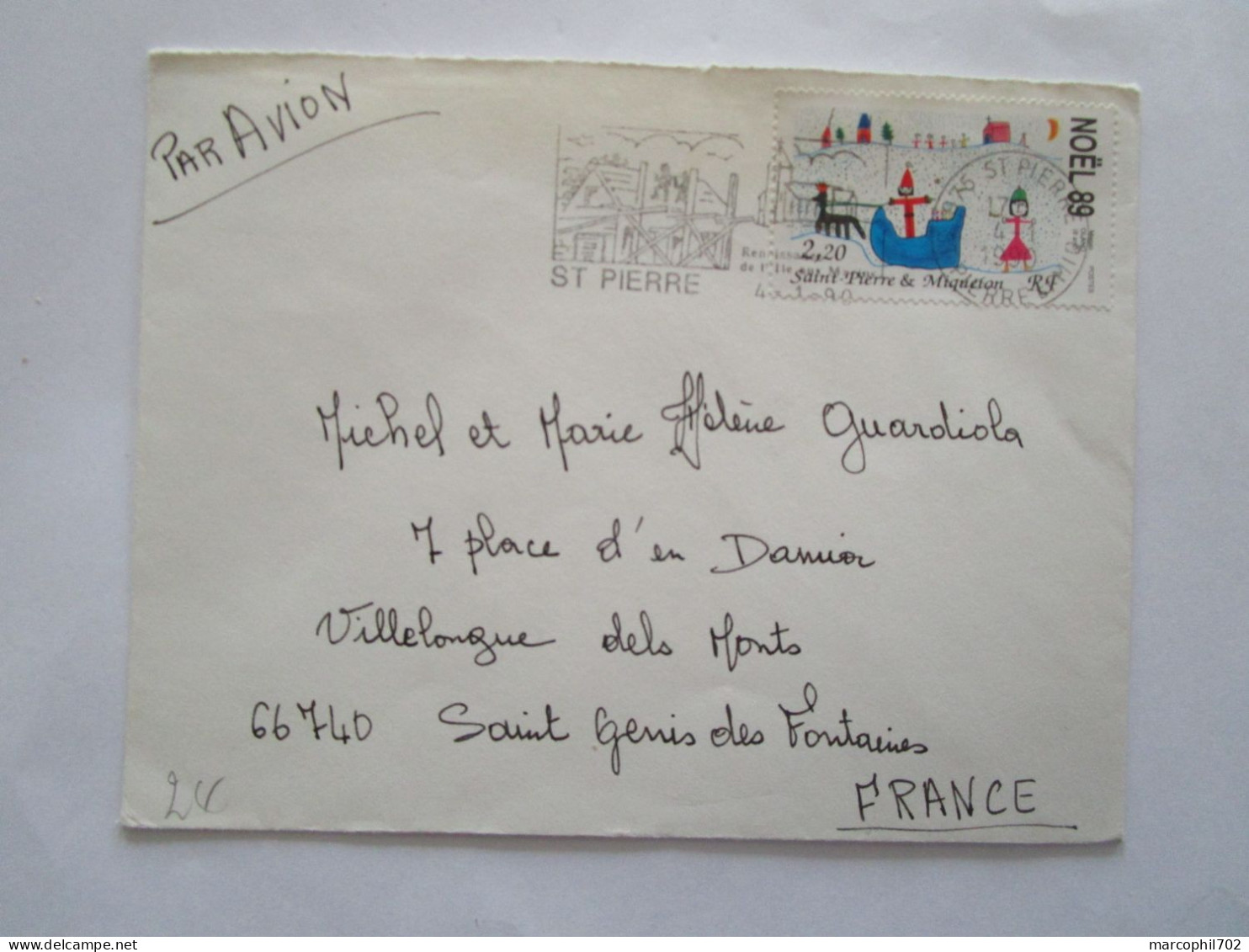 Lettre De St Pierre Et Miquelon Pour La France 4/1/1990 - Cartas & Documentos