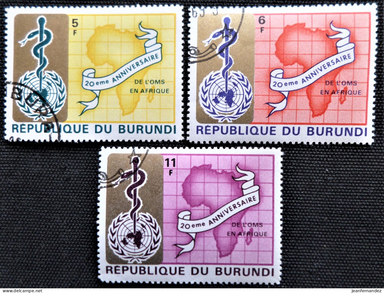 Burundi 1969  20th Anniversary Of World Health Organization Operation In Africa  Stampworld N° 470 à 472 Série Complète - Gebraucht