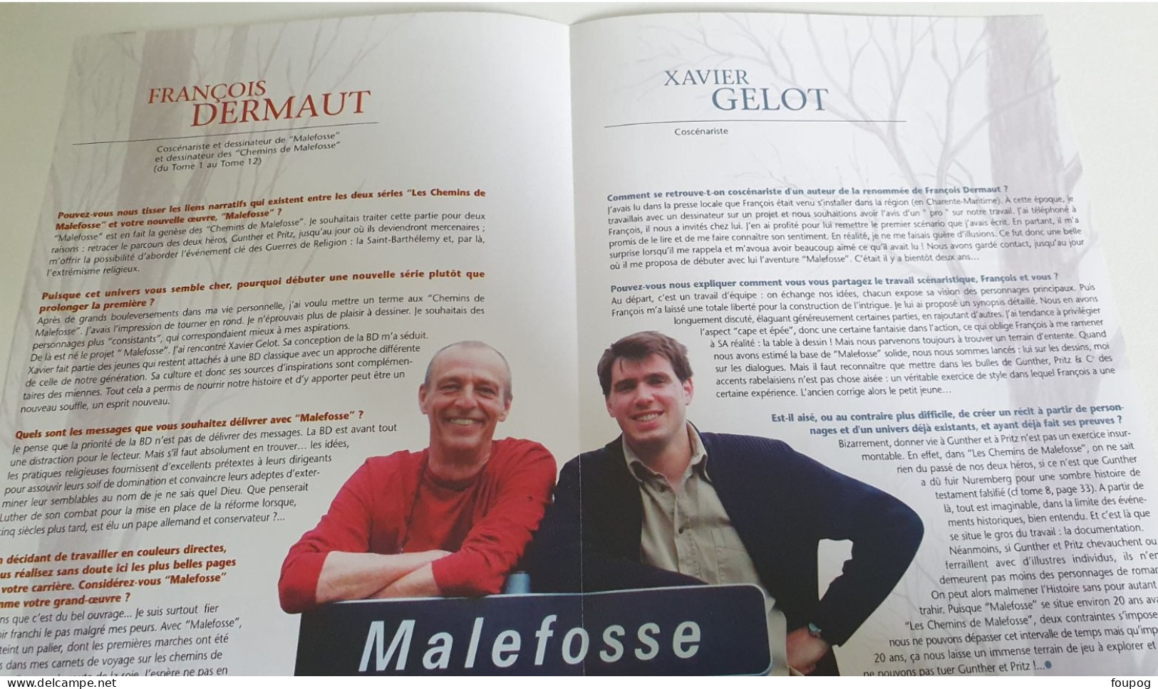 DEPLIANT 4 PAGES GENESE DES CHEMIN DE MALEFOSSE 20 ANS AVANT DERMAUT GELOT MAI 2007 GLENAT - Presseunterlagen