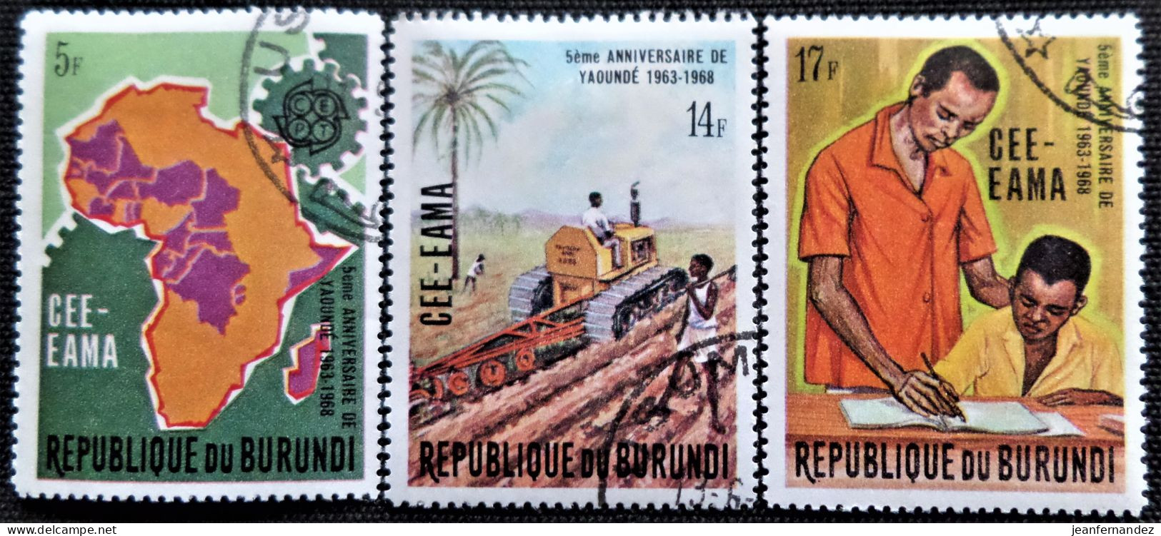 Burundi 1969 The 5th Anniversary Of Yaounde Agreement Stampworld N° 484 à 486 - Usados