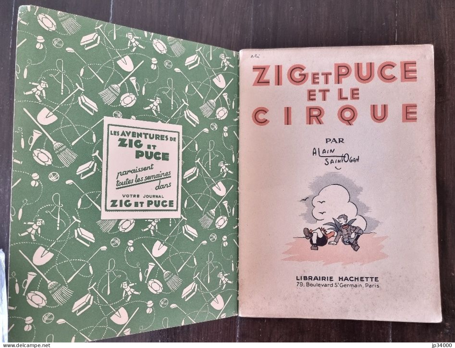 ZIG Et PUCE Et Le Cirque De Alain Saint Ogan E.O. De 1951 (Hachette) - Zig Et Puce
