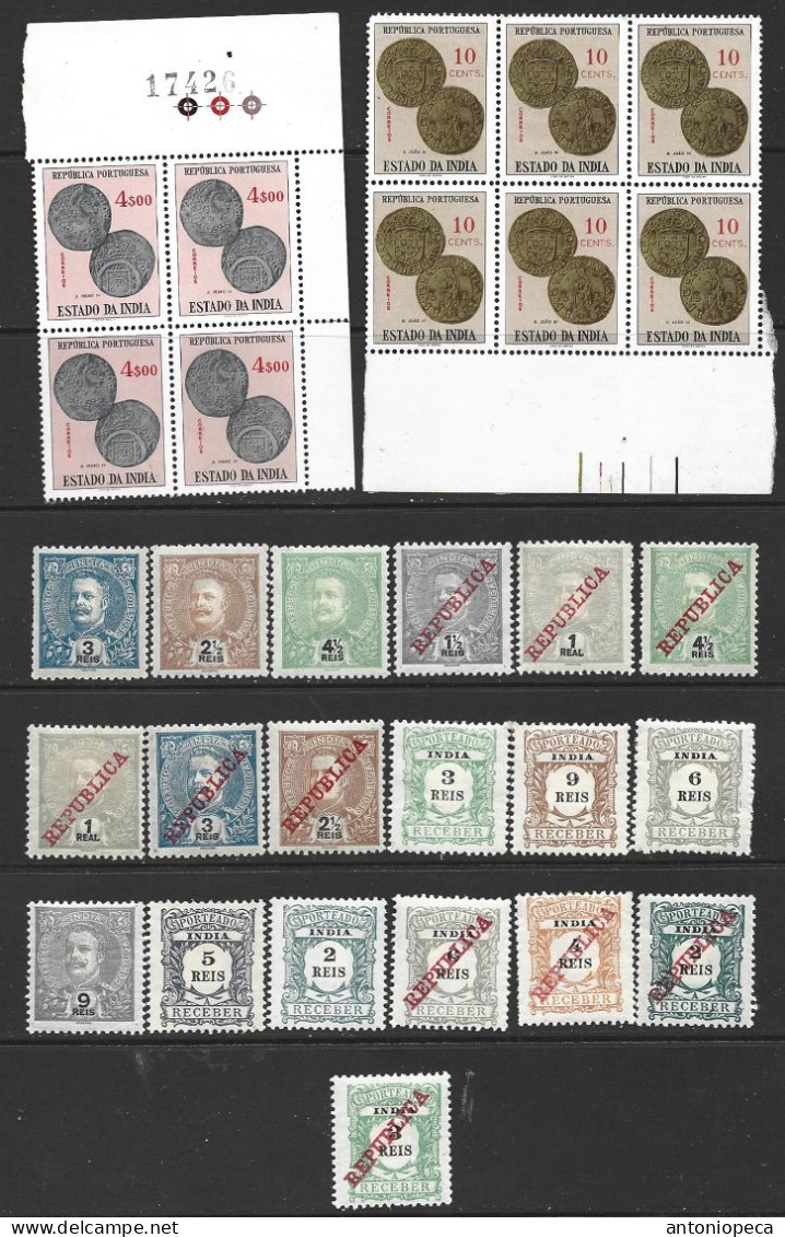 PORTUGESE INDIA 29 UNUSED ALL CONDITIONS STAMPS 1898+ - Neufs