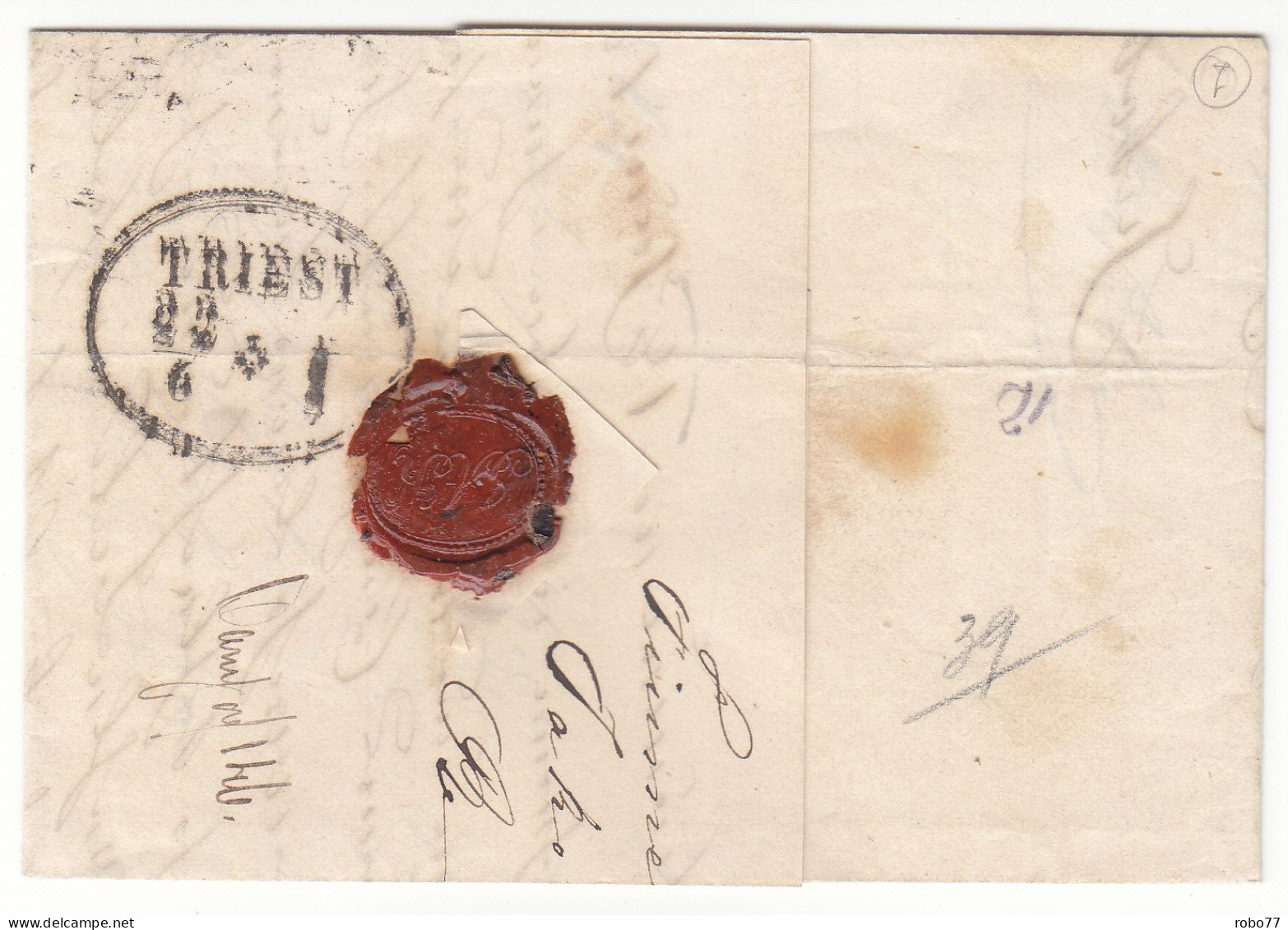 1864 Hungary Cover, Card, Letter. FIUME, Triest. RARE! (G13c264) - ...-1867 Voorfilatelie