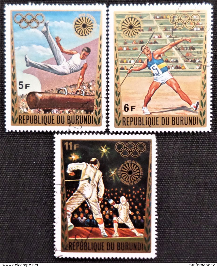 Burundi  1972 Olympic Games - Munich, Germany   Stampworld N° 868 à 870 - Oblitérés