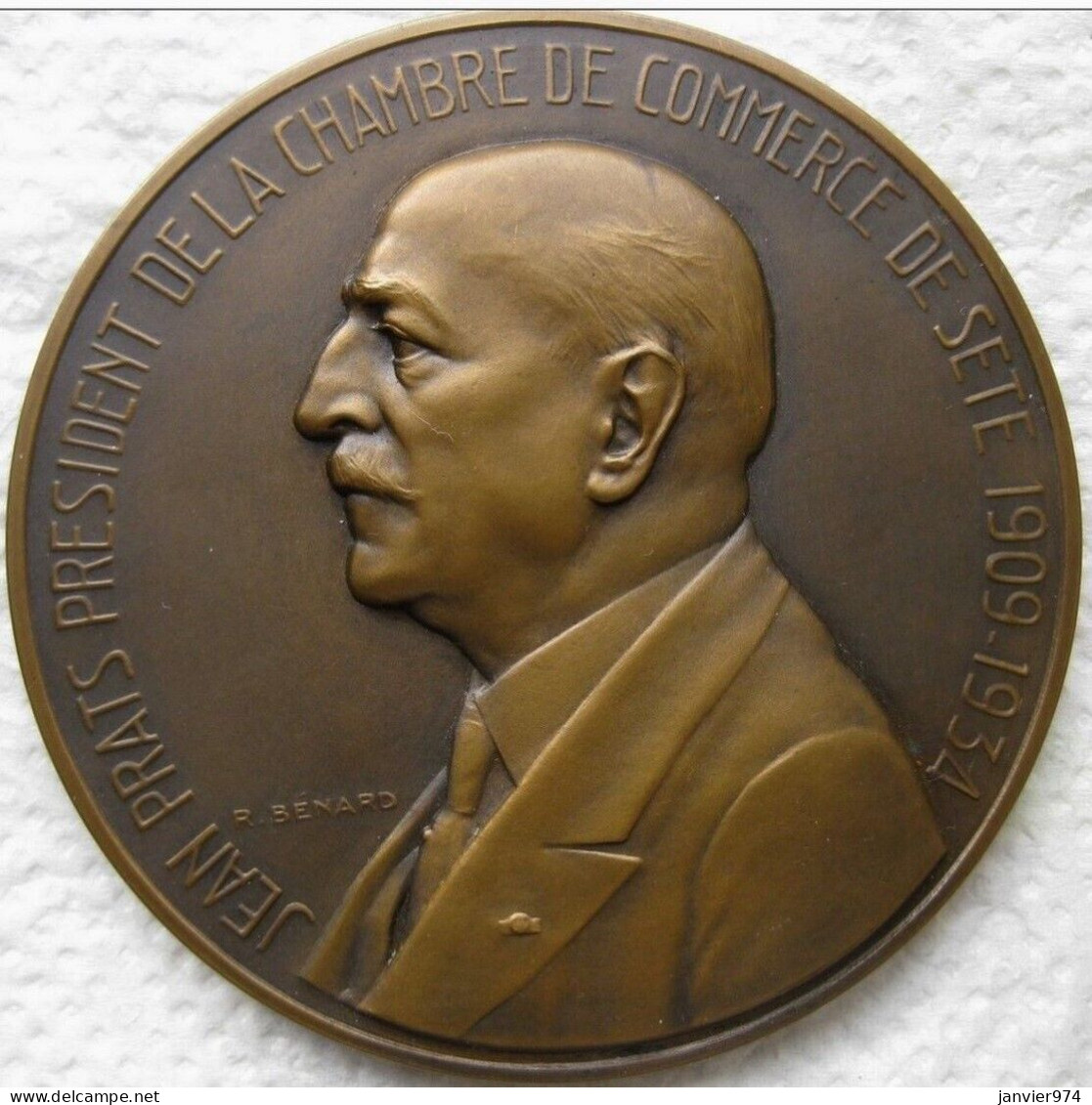 Médaille Jean Prats 1934 , Chambre De Commerce De Sète , Cazalis & Prats, Par Raoul Benard - Professionals/Firms