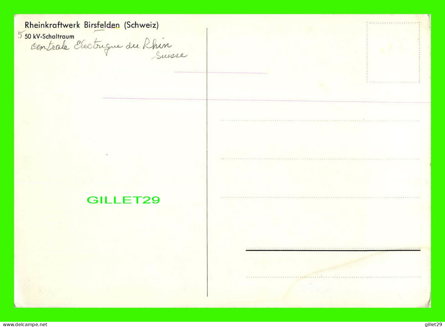 BIRSFELDEN, SUISSE - RHEINKRAFTWERK - CENTRALE ÉLECTRIQUE DU RHIN - 50 Kv- SCHALTRAUM - - Birsfelden