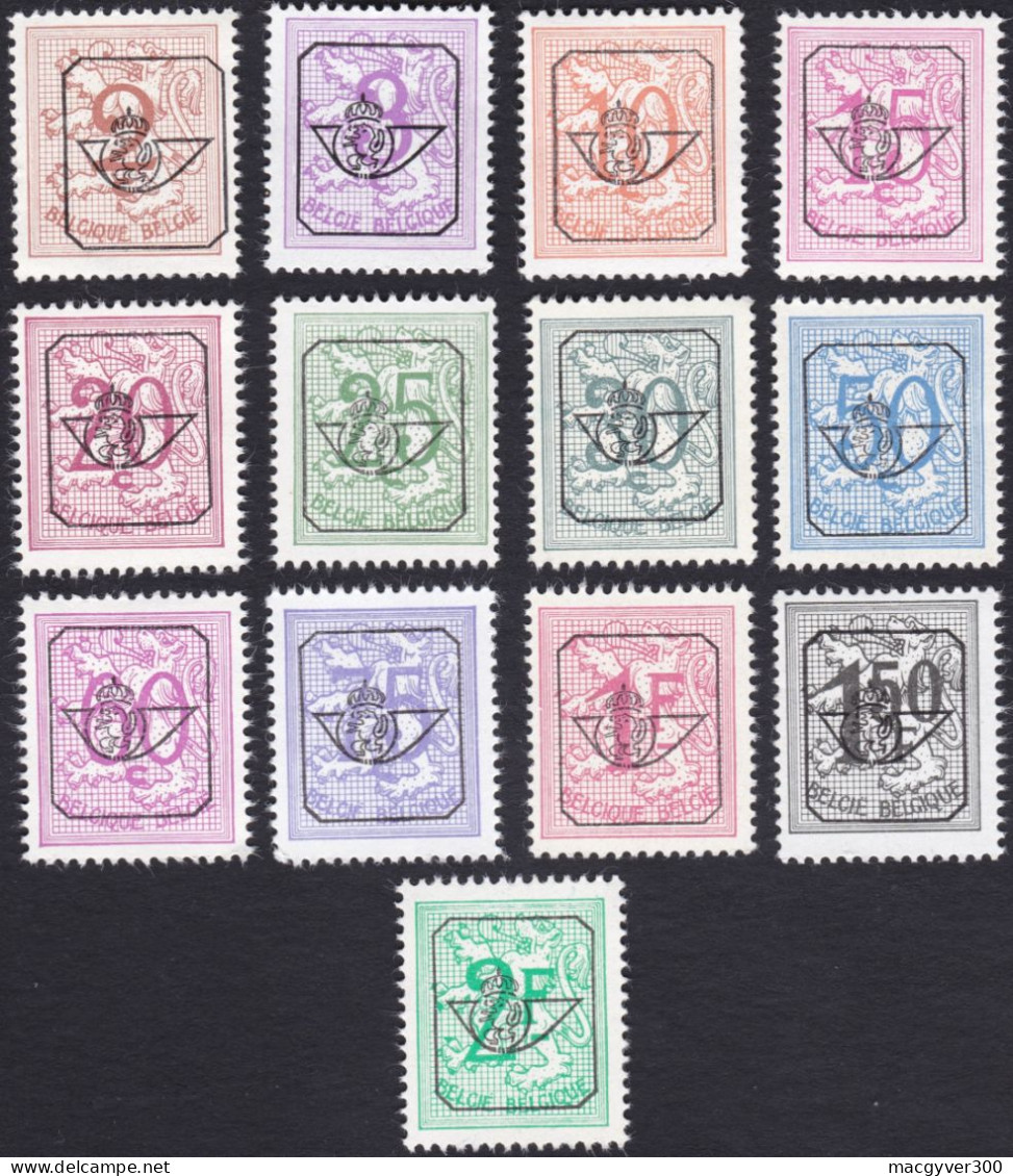 BELGIQUE, 1967-75, PRE780 Au 792 ** - Sobreimpresos 1951-80 (Chifras Sobre El Leon)