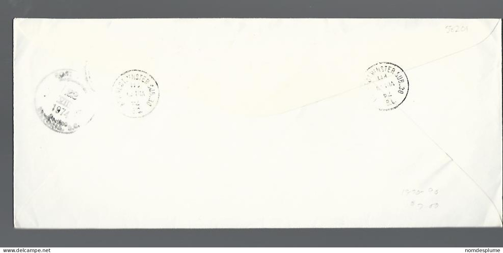 58201) Canada Registered New Westminster Sub 30 Postmark Cancel 1974 - Recommandés