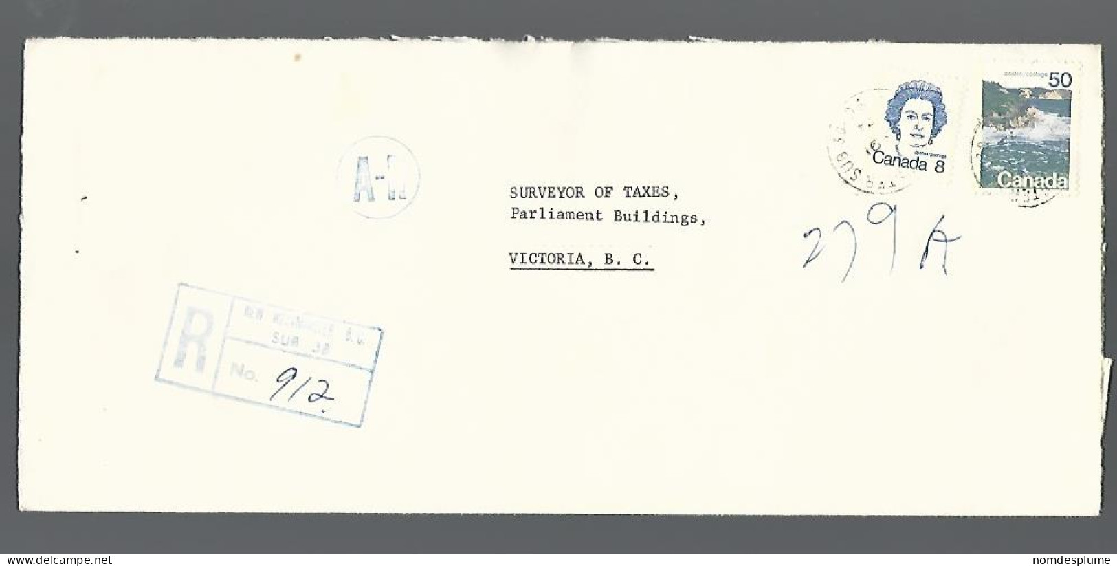 58208) Canada  Registered New Westminster Sub 38  Postmark Cancel 1974 - Einschreibemarken