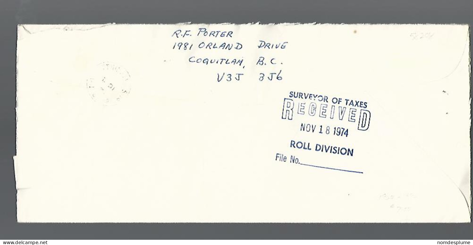 58208) Canada  Registered New Westminster Sub 38  Postmark Cancel 1974 - Raccomandate