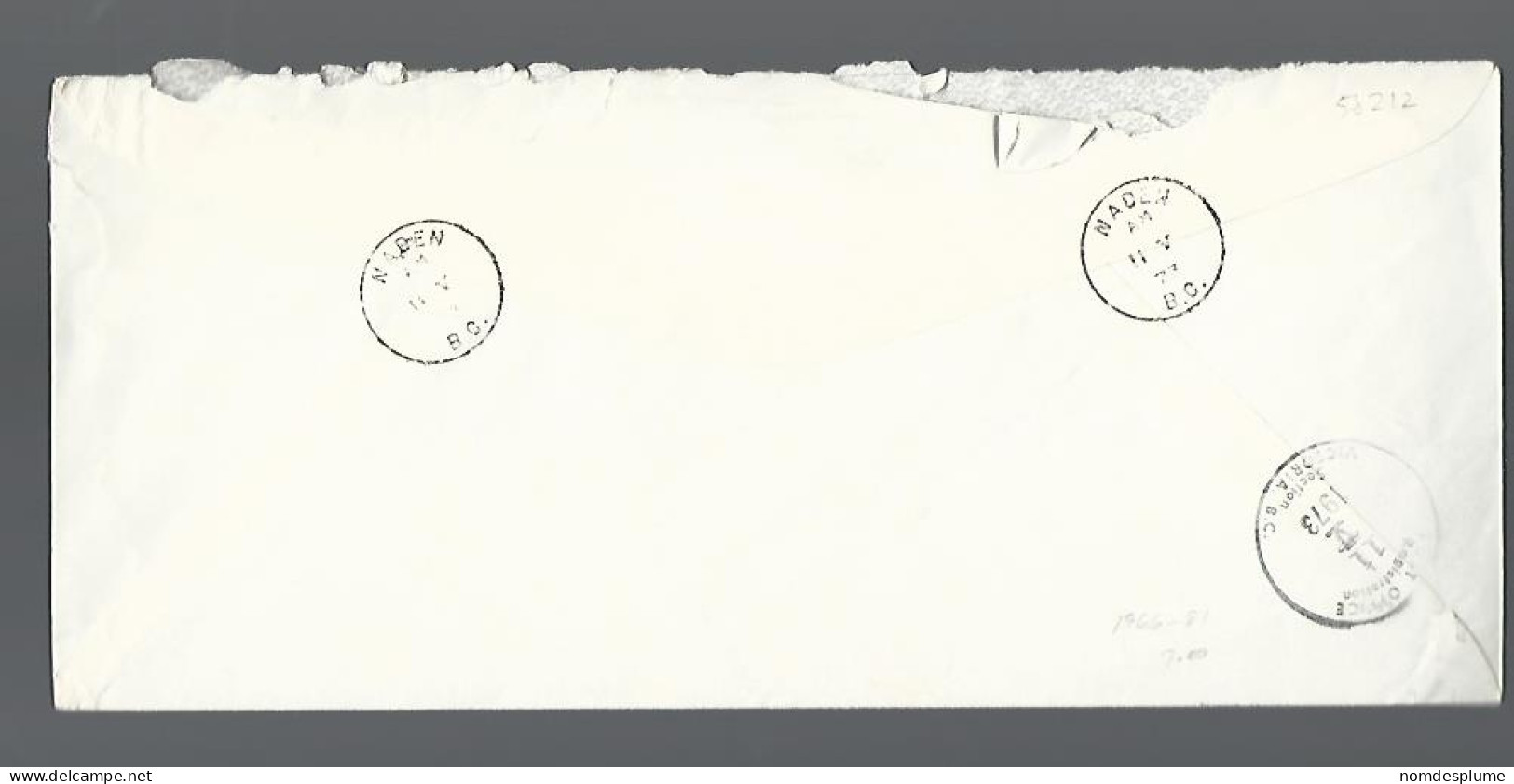 58212) Canada  Registered Naden Postmark Cancel 1973 - Einschreibemarken