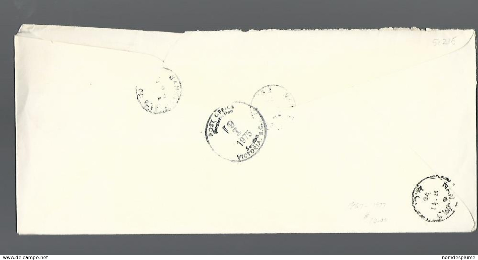 58215) Canada  Registered Nanaimo Postmark Cancel 1975 - Aangetekend