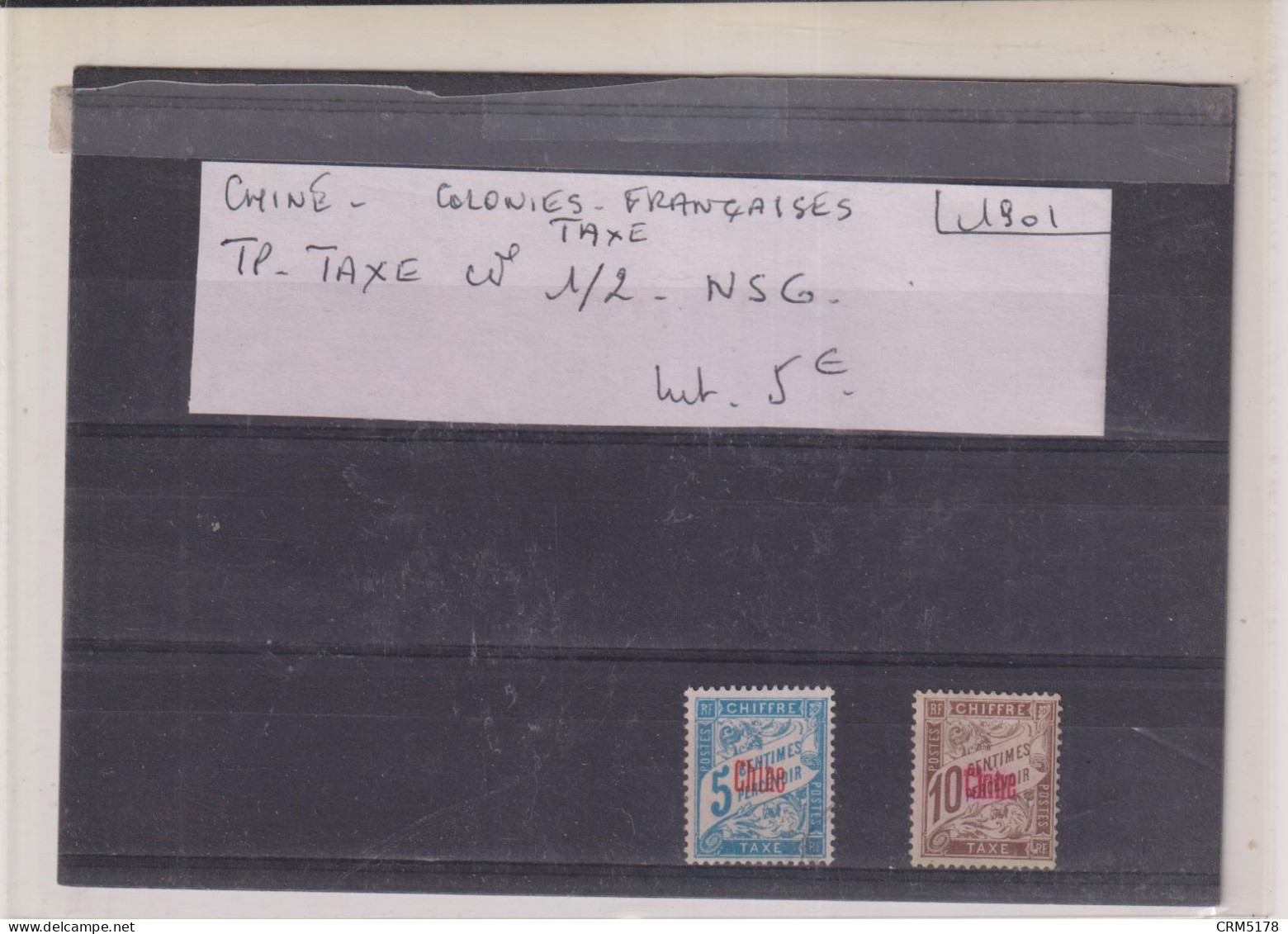 CHINE-TIMBRE-TAXE- N° 1/2- NSG - Postage Due