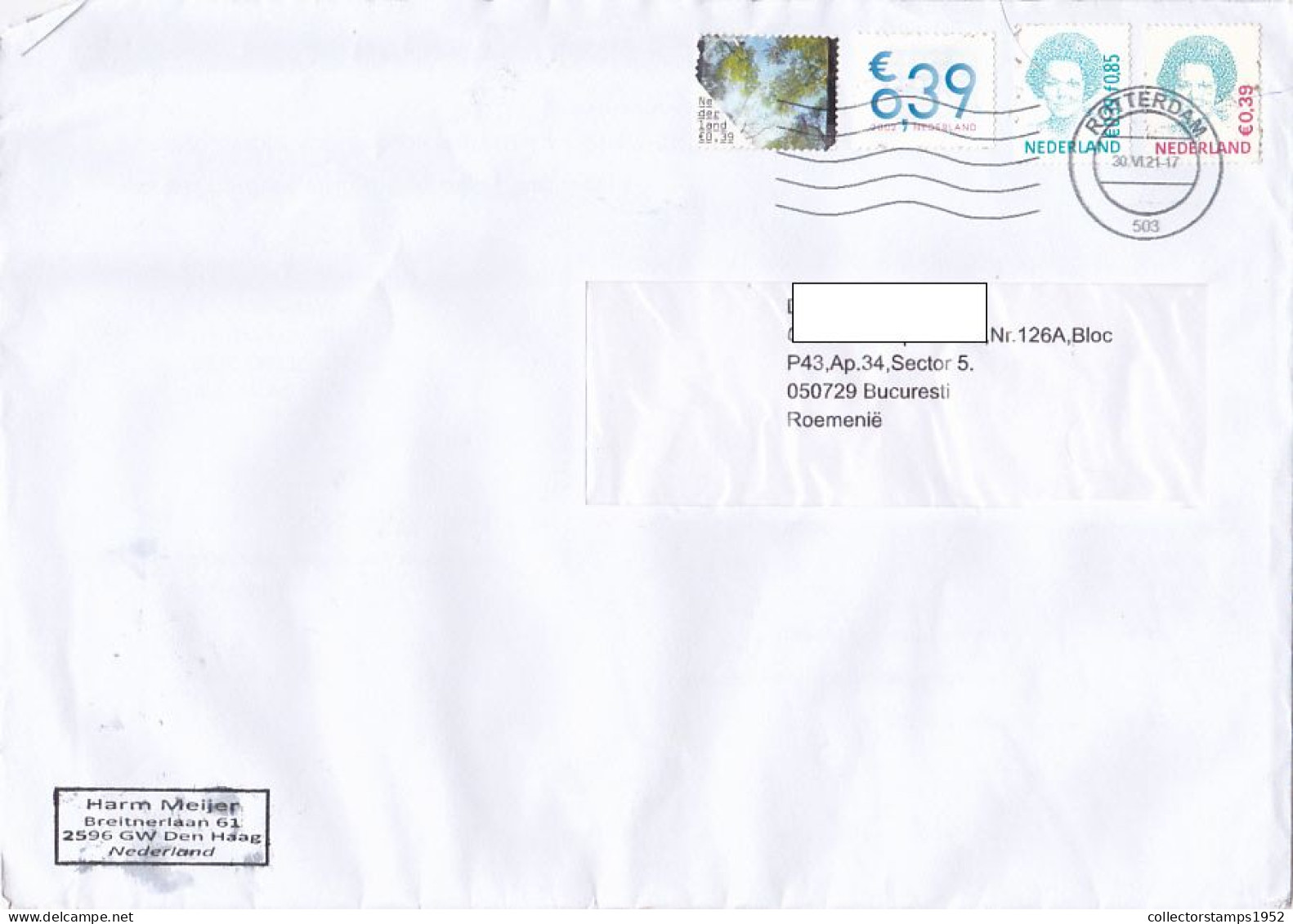 NATURE, QUEEN BEATRIX, FINE STAMPS ON COVER, 2021, NETHERLANDS - Storia Postale