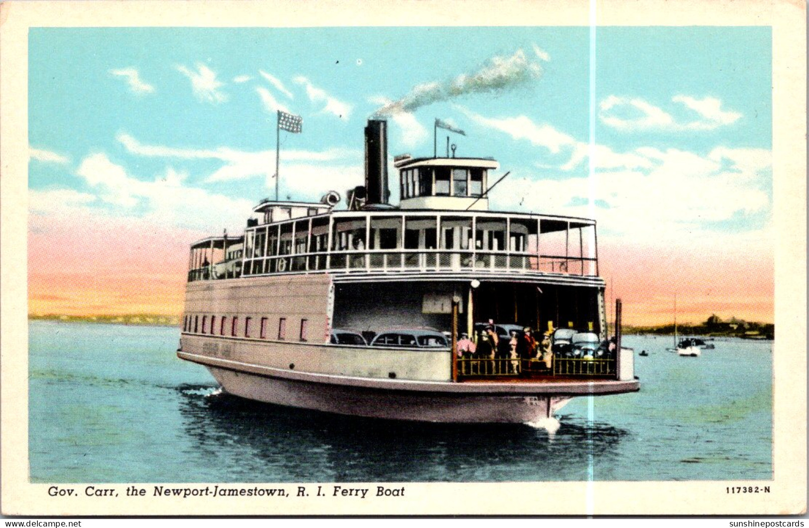 Rhode Island "Governor Carr" The Newport-Jamestown Ferry Boat Curteich - Newport