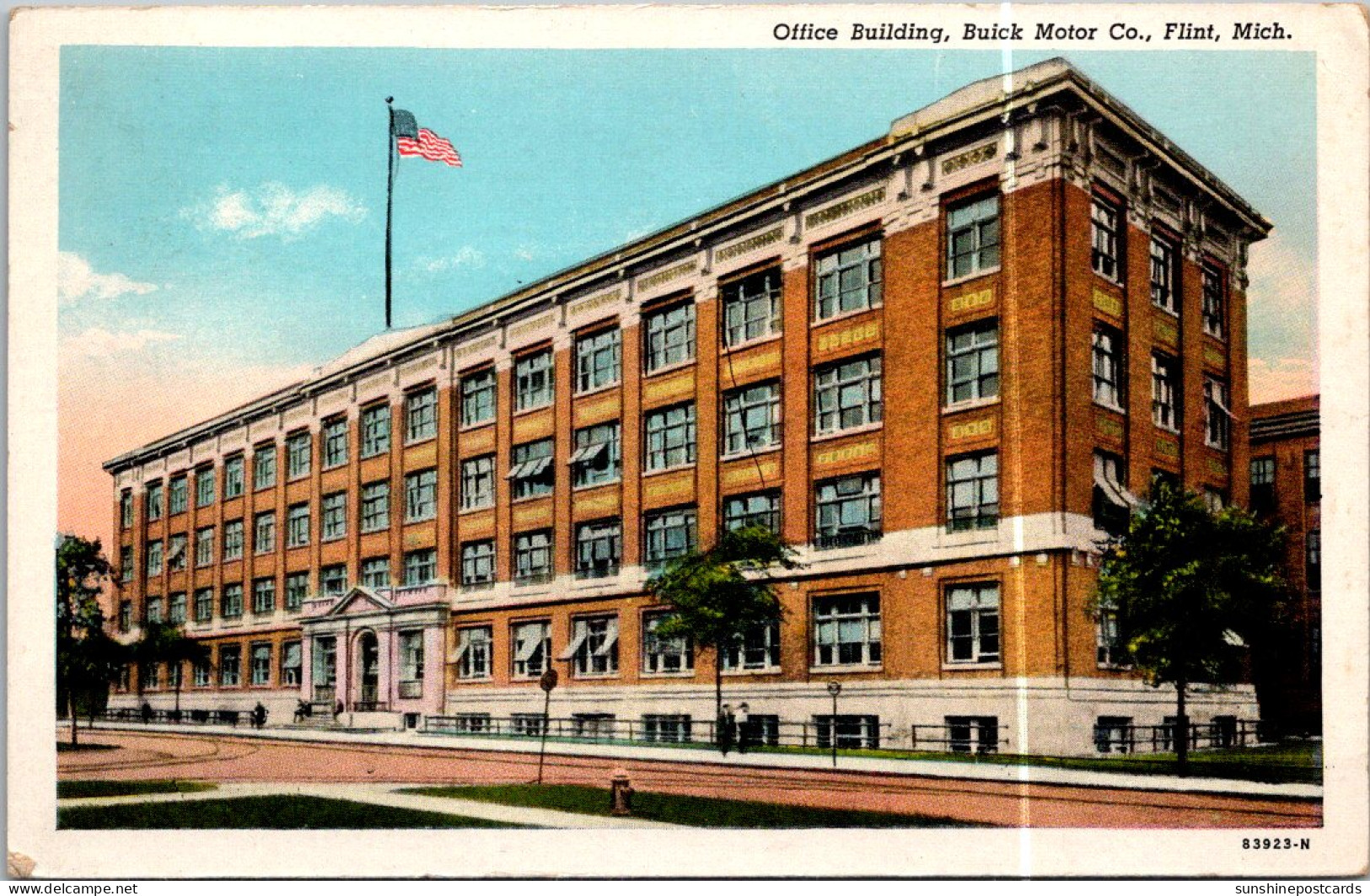 Michigan Flint Buick Motor Company Office Building 1946 Curteich - Flint