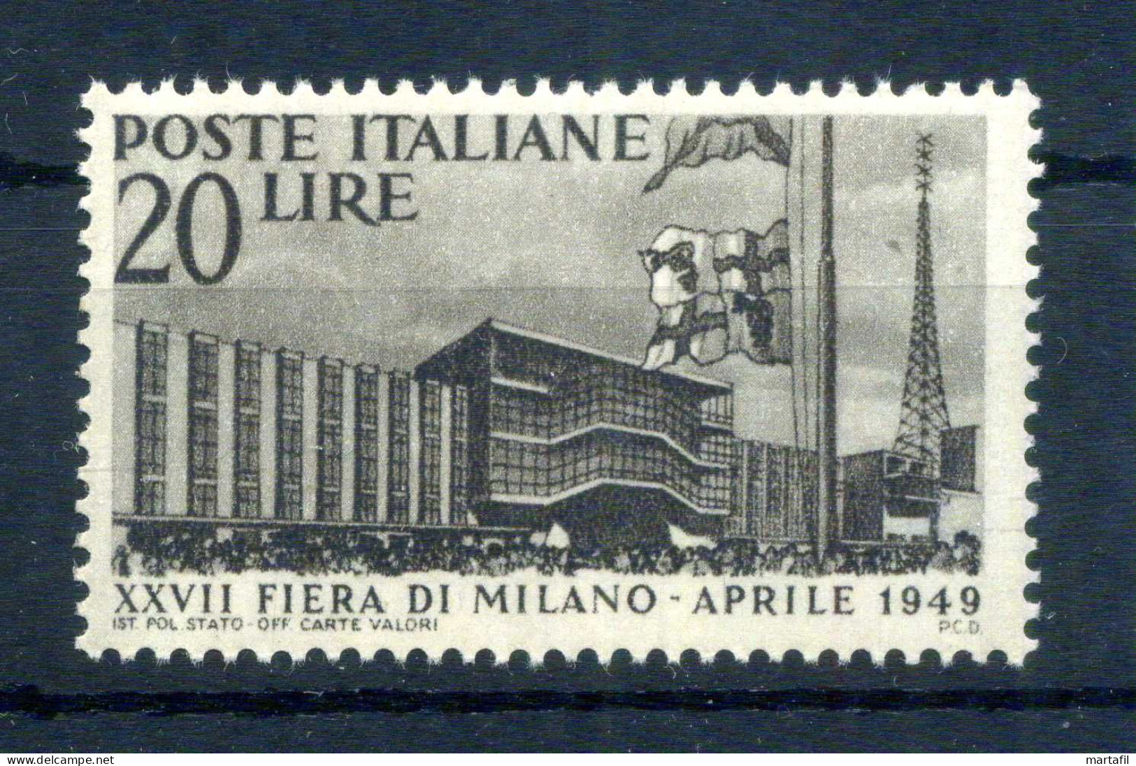 1949 Repubblica Italia 27° Fiera Di Milano 598 MNH ** 20 Lire Bruno - 1946-60: Ungebraucht