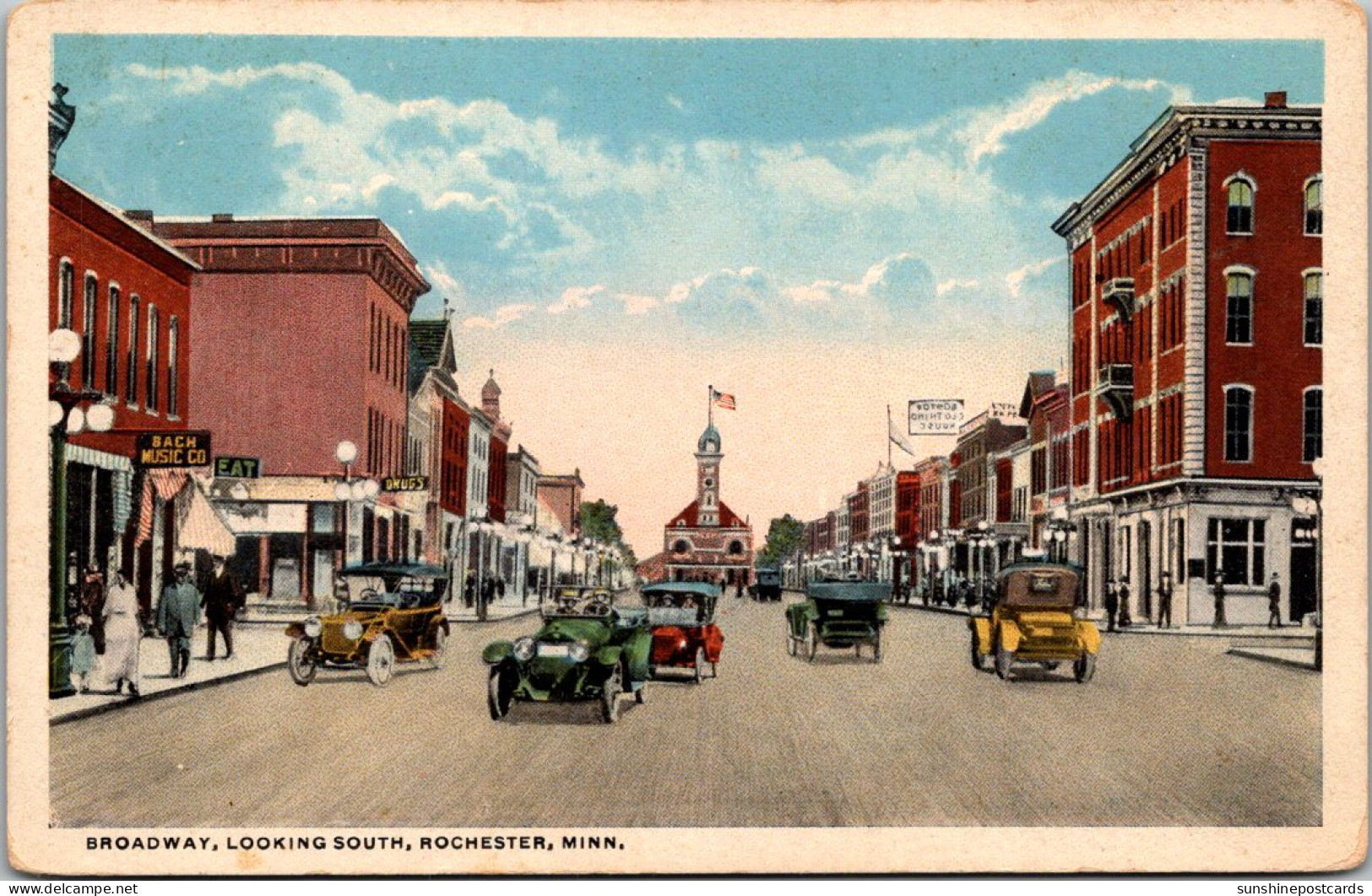 Minnesota Rochester Street Scene Broadway Looking South - Rochester