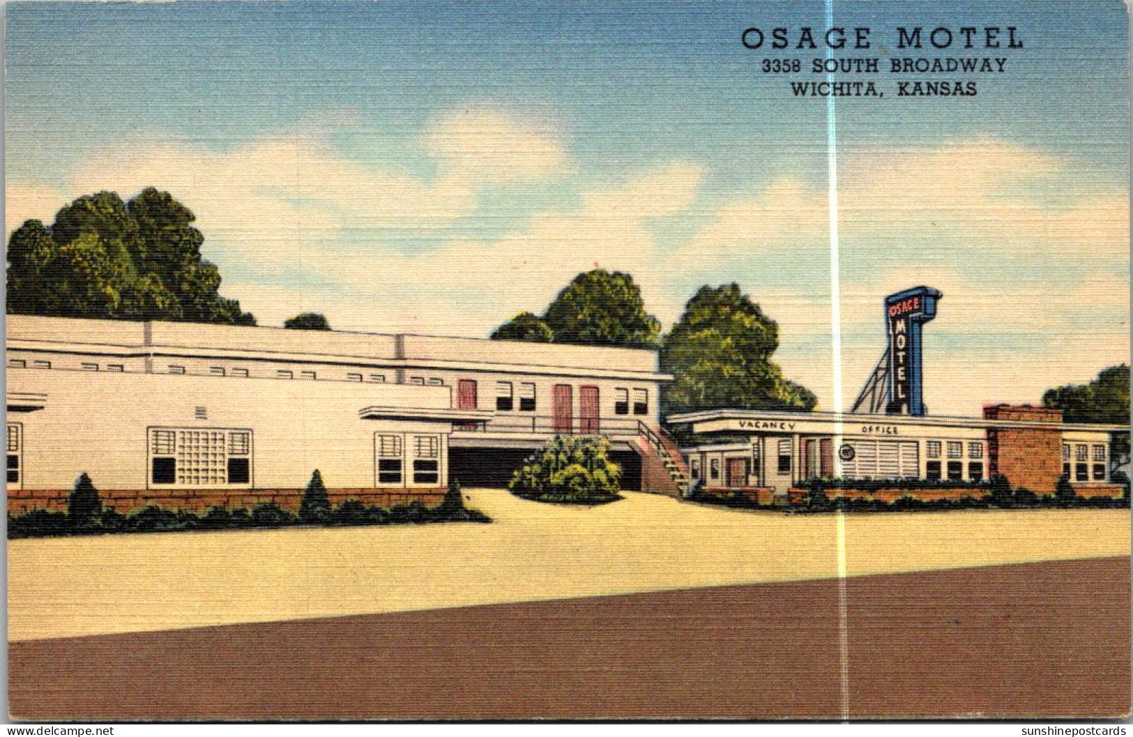 Kansas Wichite The Osage Motel Curteich - Wichita