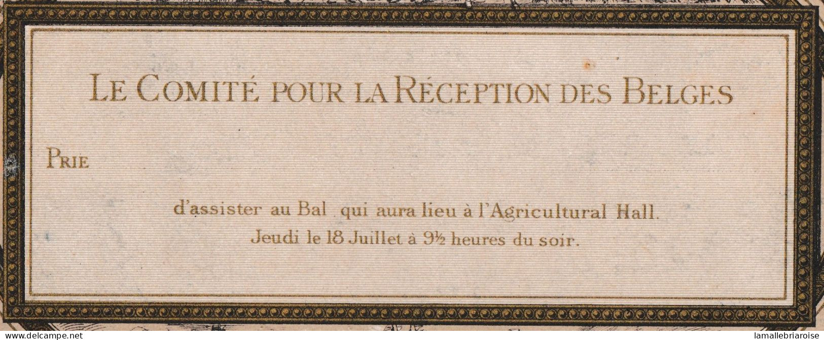 Angleterre, Carte porcelaine, Porseleinkaart, comite pour la reception des belges , dim:320x160 mm, scanné en 2 fois