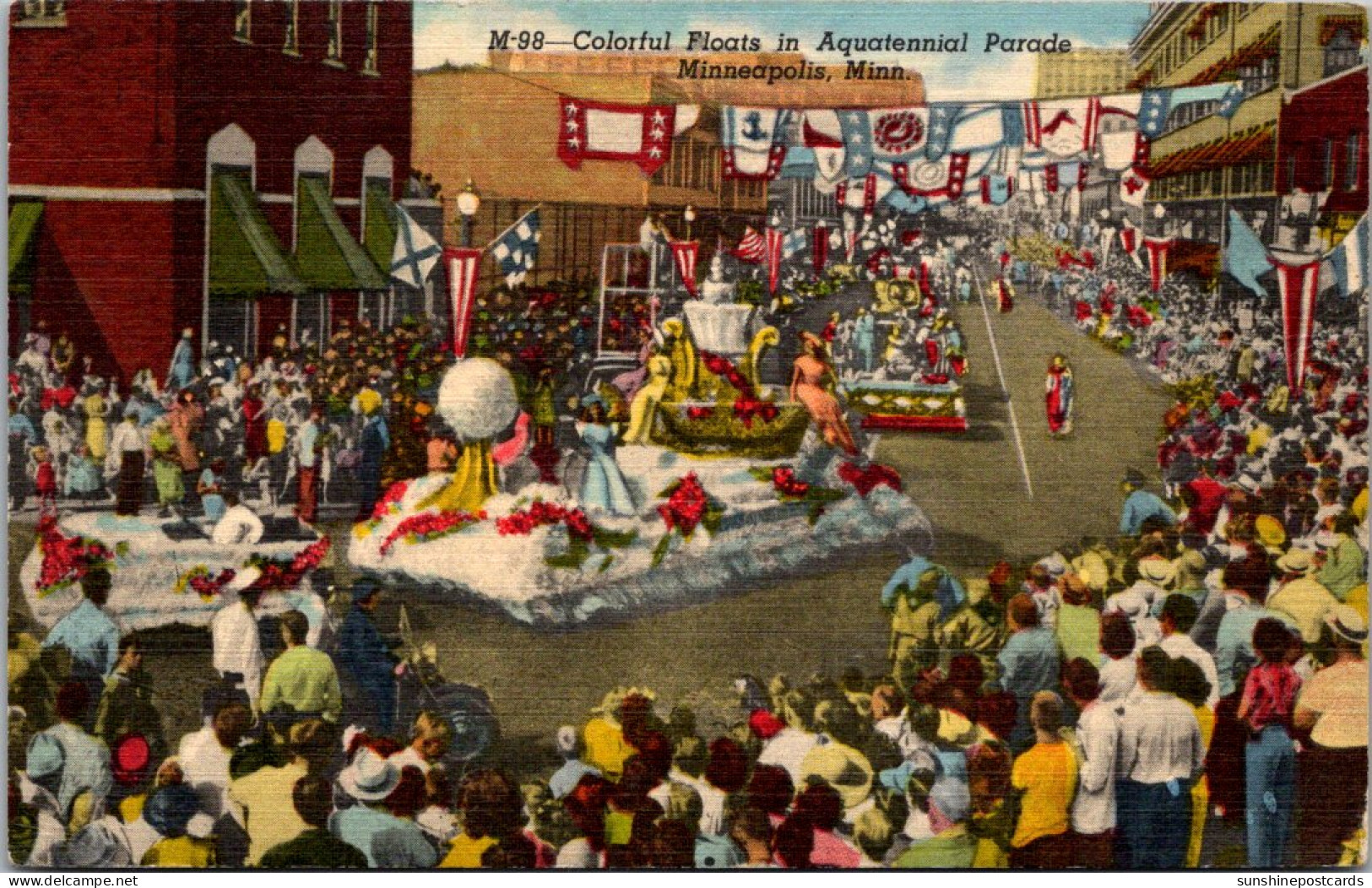 Minnesota Minneapolis Colorful Floats In Aquatennial Parade 1959 Curteich - Minneapolis