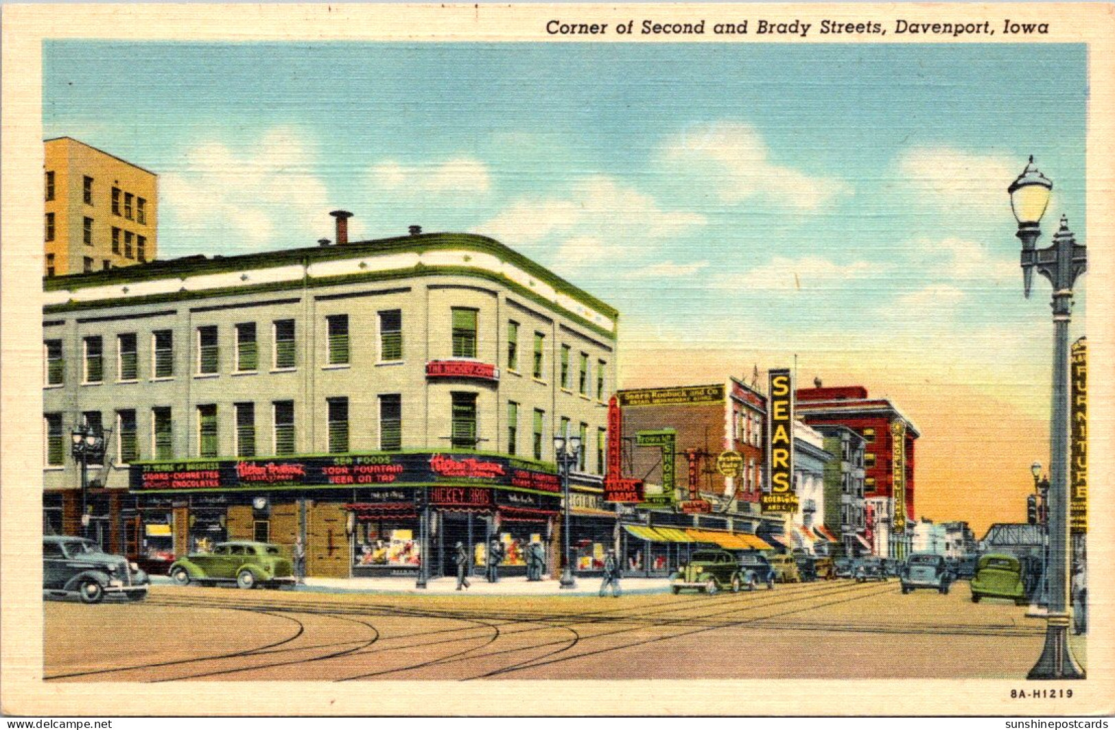 Iowa Davenport Corner Of Secong And Brady Streets Curteich - Davenport