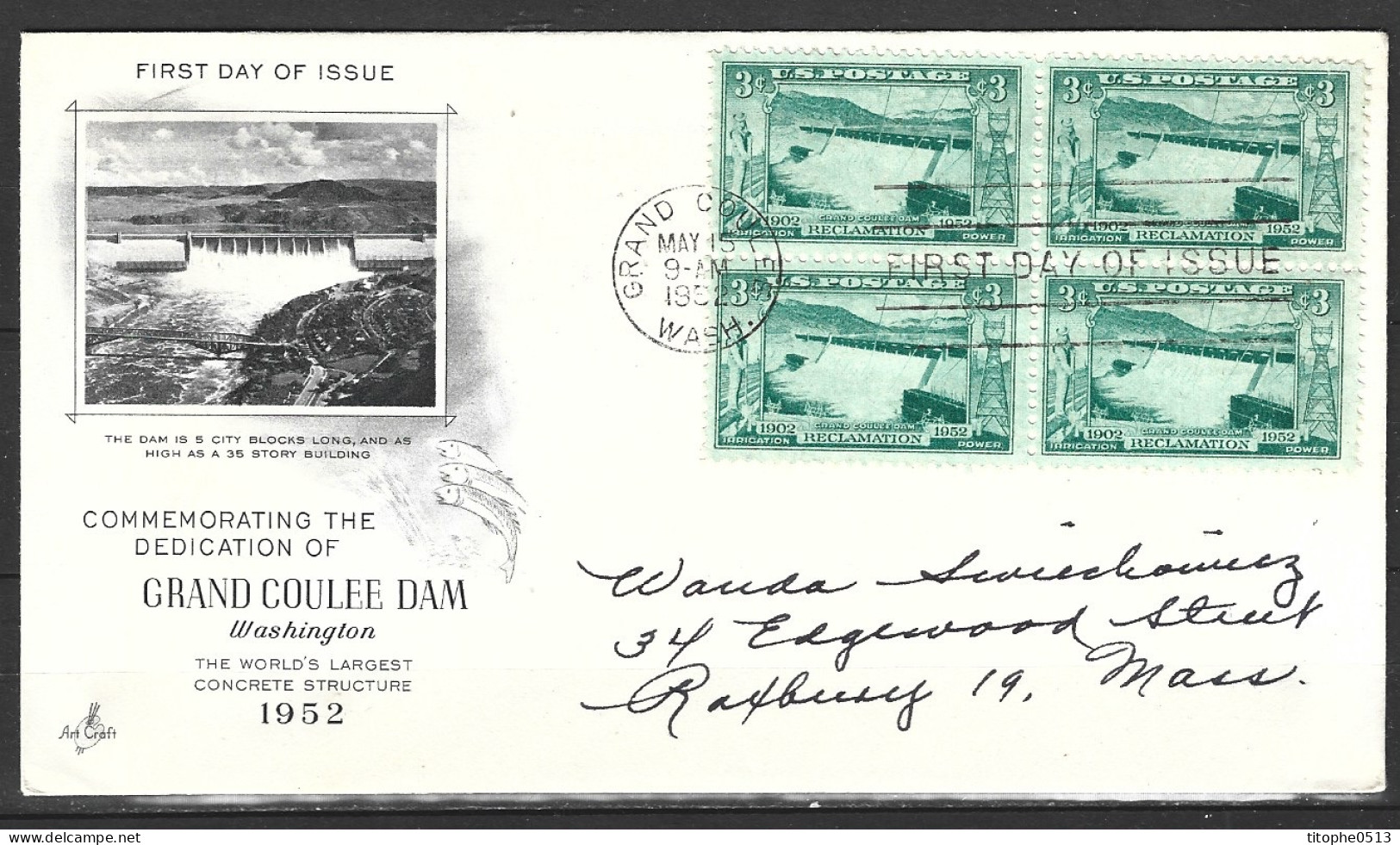 USA. N°560 De 1952 Sur Enveloppe 1er Jour. Barrage. - Wasser