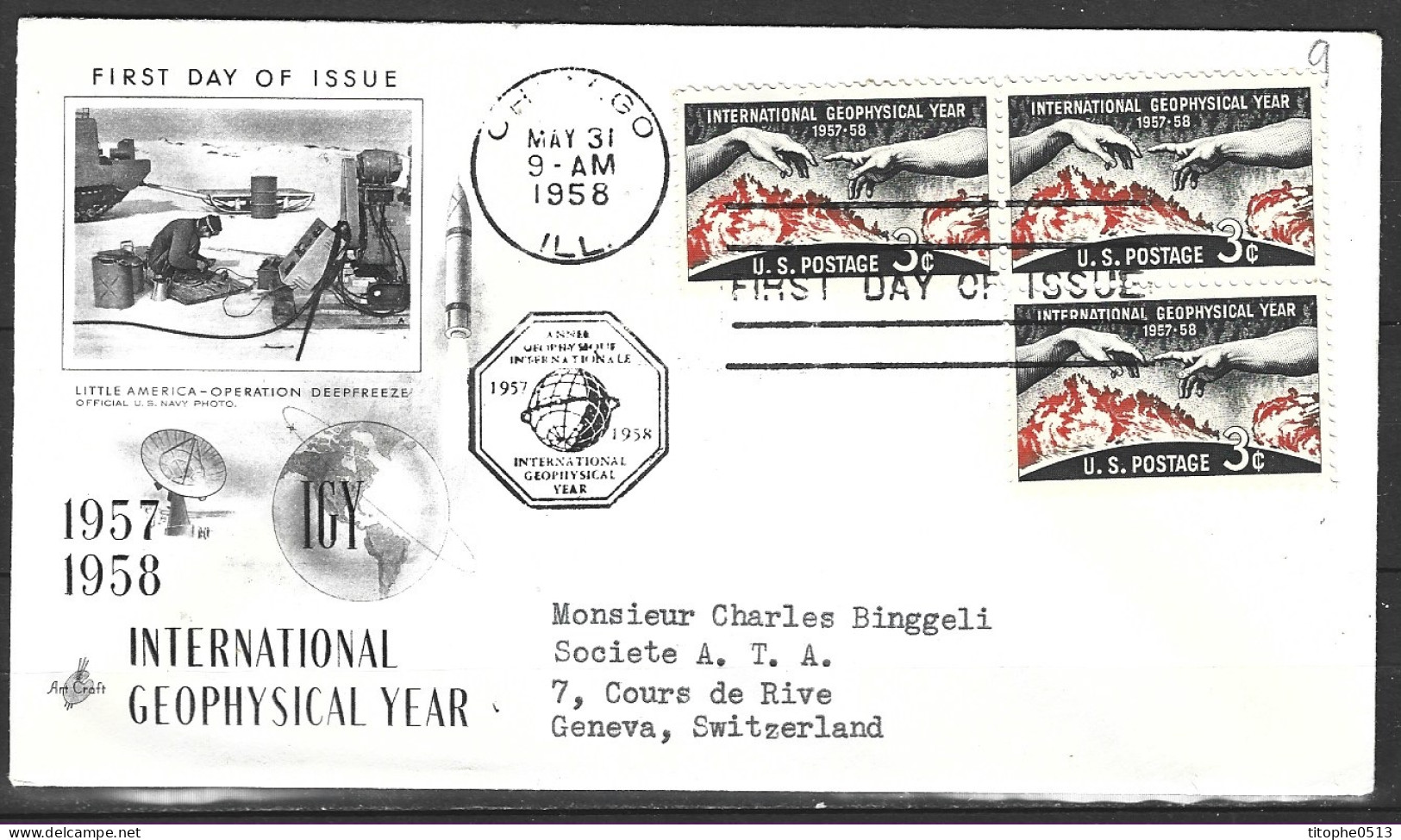 USA. N°643 De 1958 Sur Enveloppe 1er Jour. Année Géophysique. - International Geophysical Year